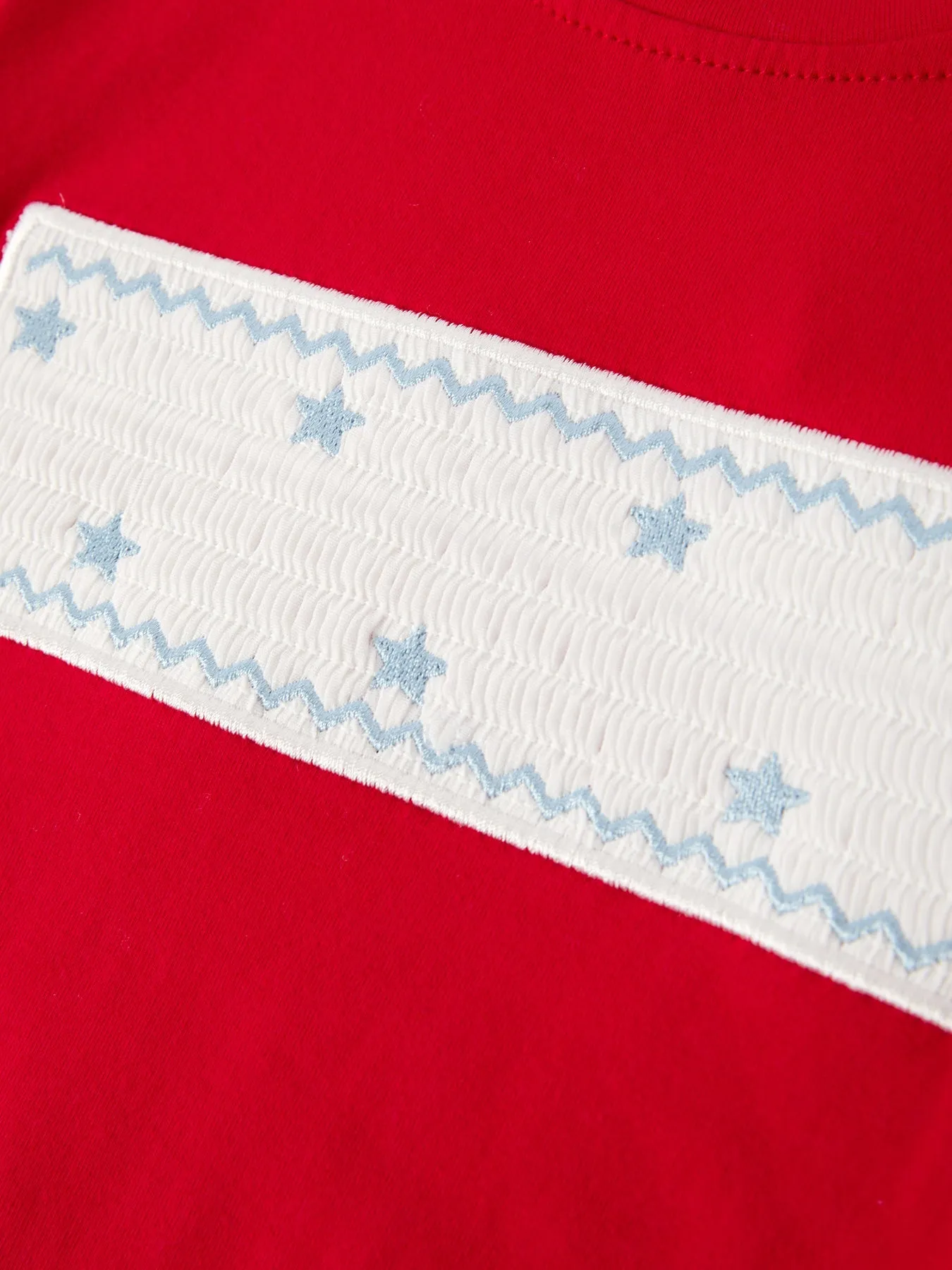 4th Of July Star Embroidery Smocking Boys Set