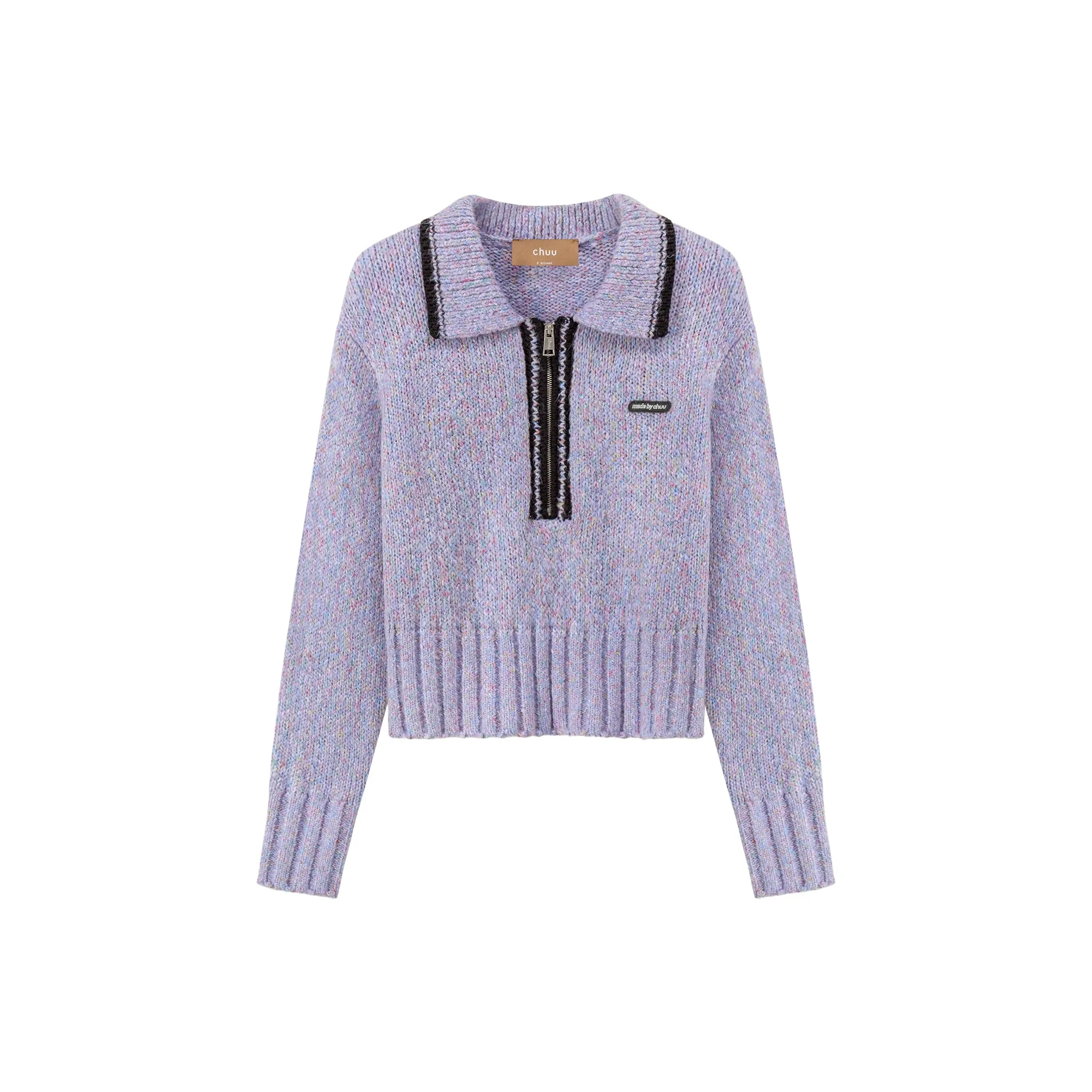 All The Lights Collar Zip Knit Sweater