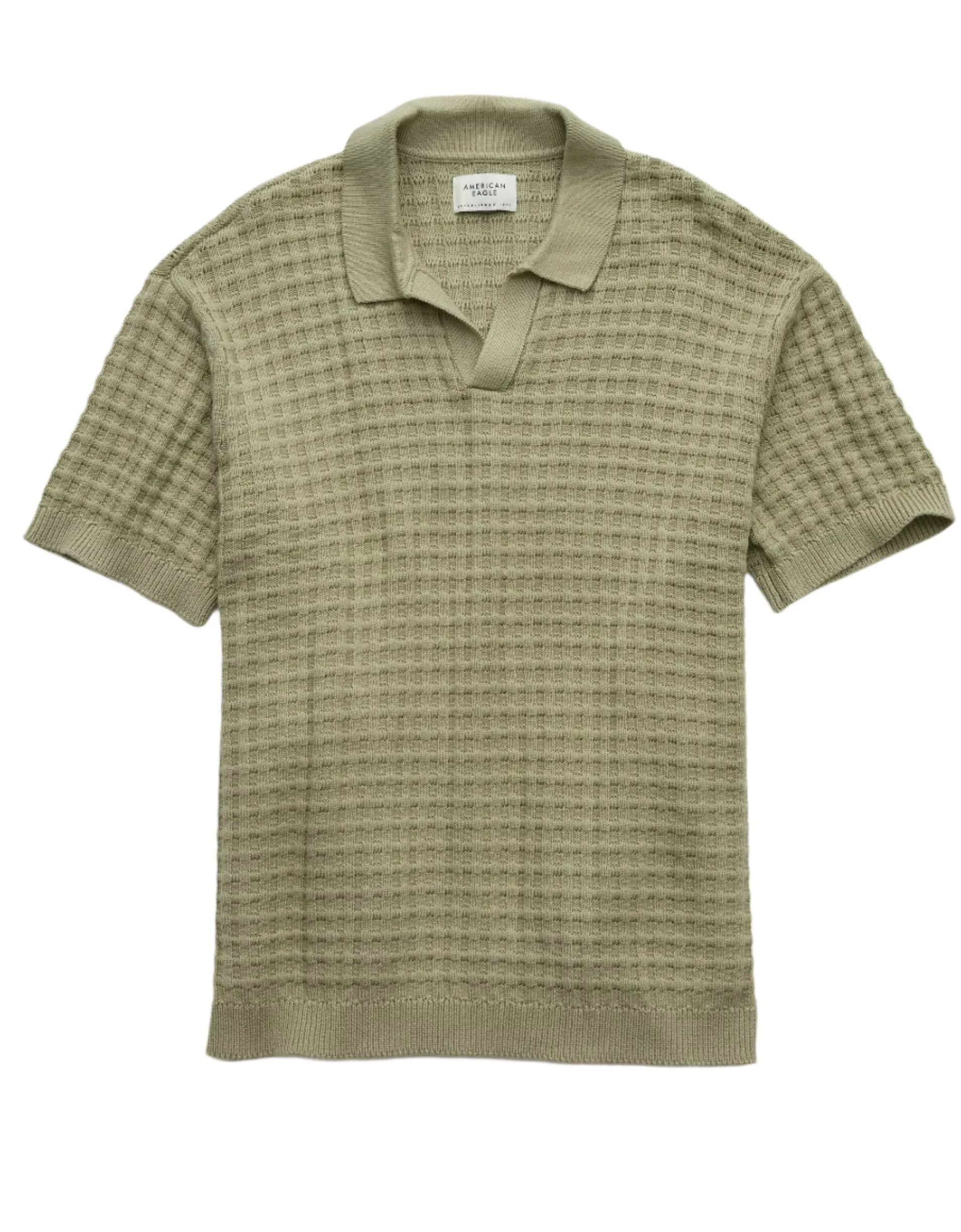American Eagle Mens AE Weekend Sweater Polo Short Sleeve Shirt