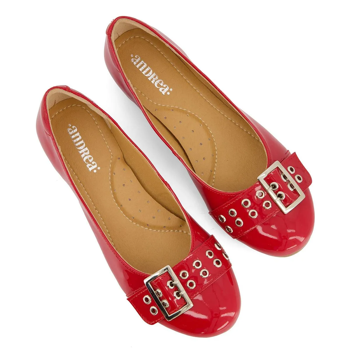 Andrea Wide Buckle Ballerinas