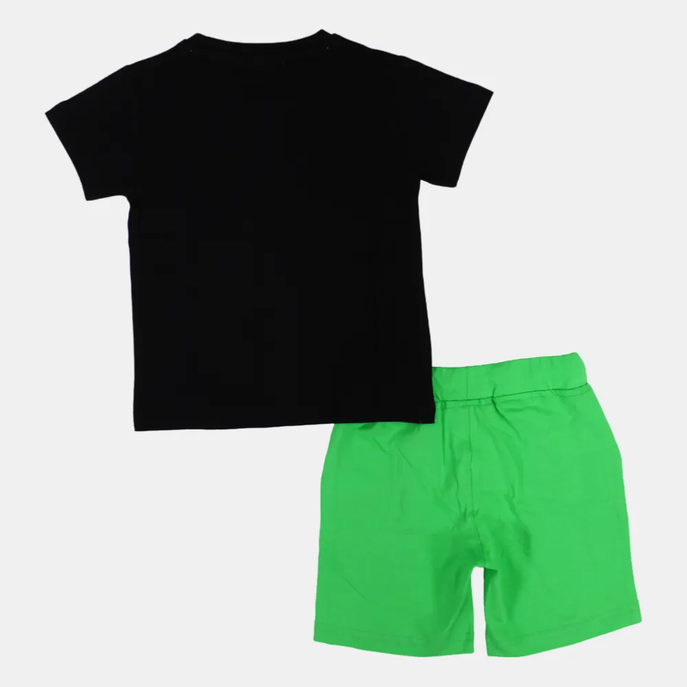 Baby Boys Short-Sleeved 2-Piece Cotton Outfit Set – Fun Crab Design