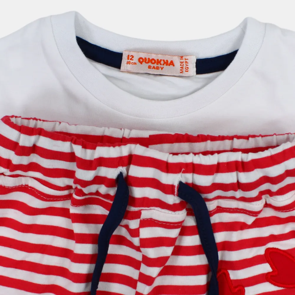 Baby Boys Short-Sleeved 2-Piece Cotton Outfit Set – Fun Design