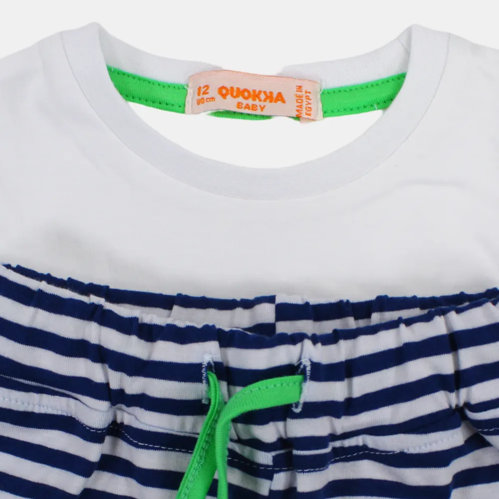Baby Boys Short-Sleeved 2-Piece Cotton Outfit Set – Fun Design