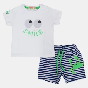 Baby Boys Short-Sleeved 2-Piece Cotton Outfit Set – Fun Design
