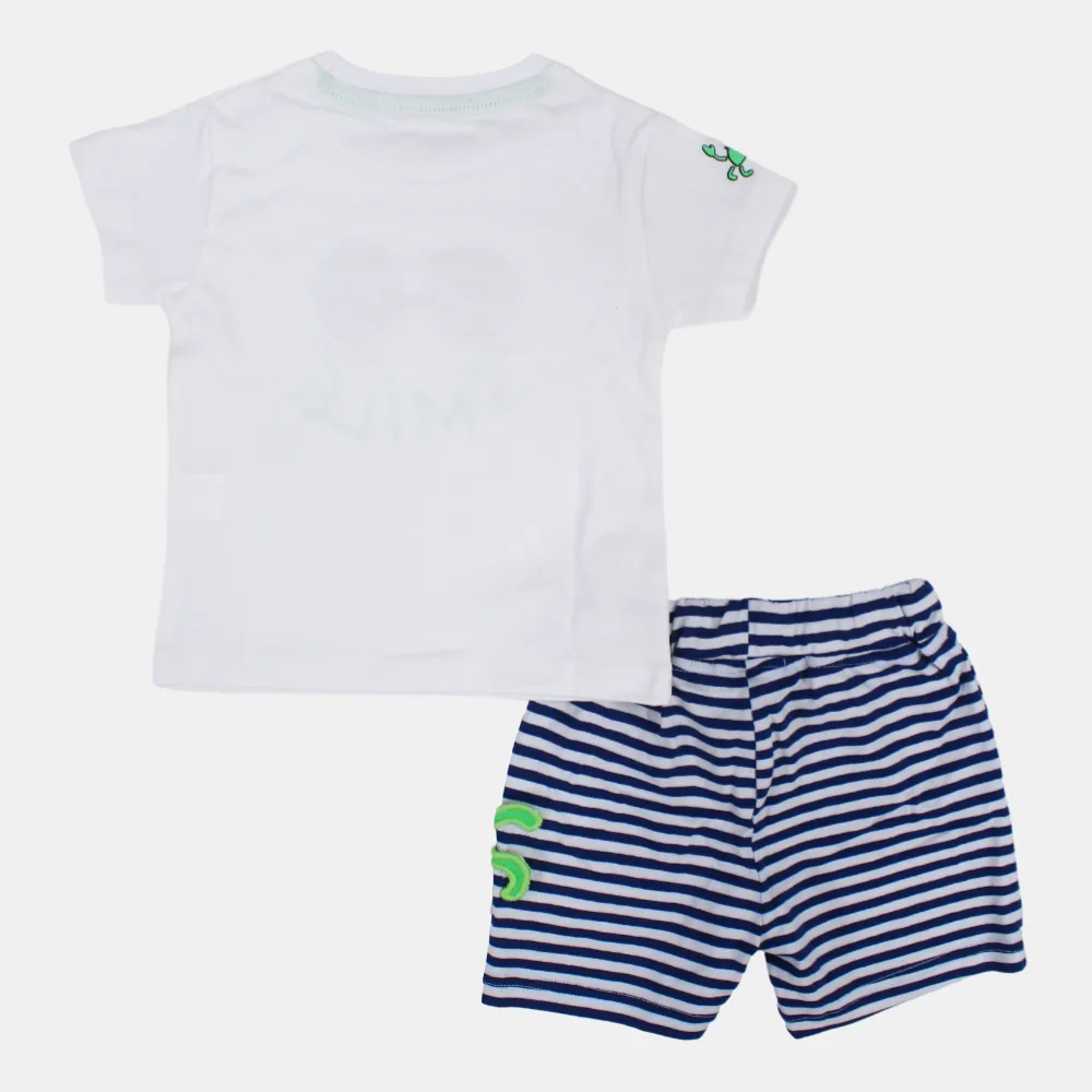 Baby Boys Short-Sleeved 2-Piece Cotton Outfit Set – Fun Design