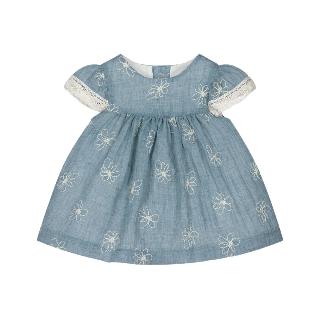 Baby Embroidered Daisy Dress - Bluestone by Mayoral