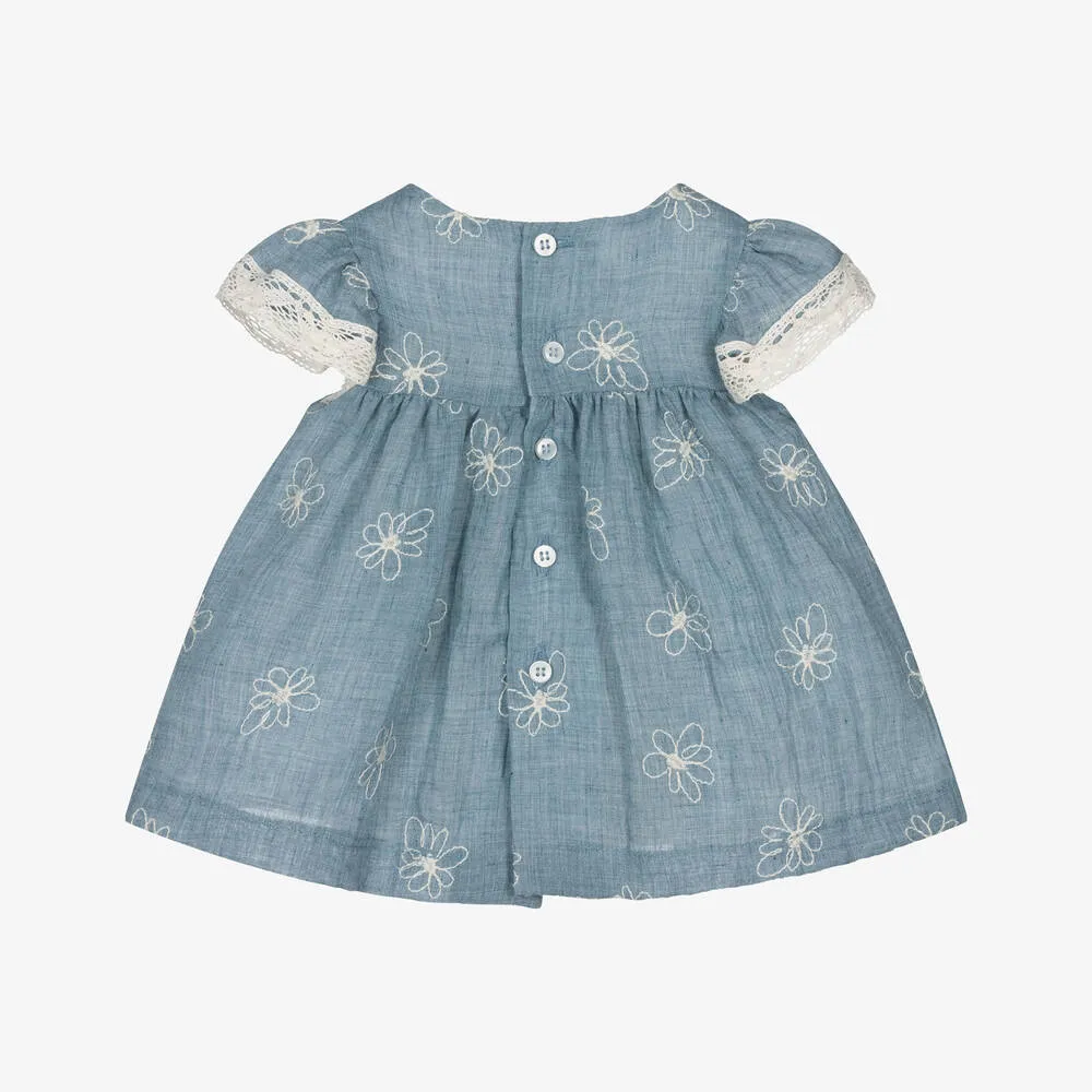 Baby Embroidered Daisy Dress - Bluestone by Mayoral