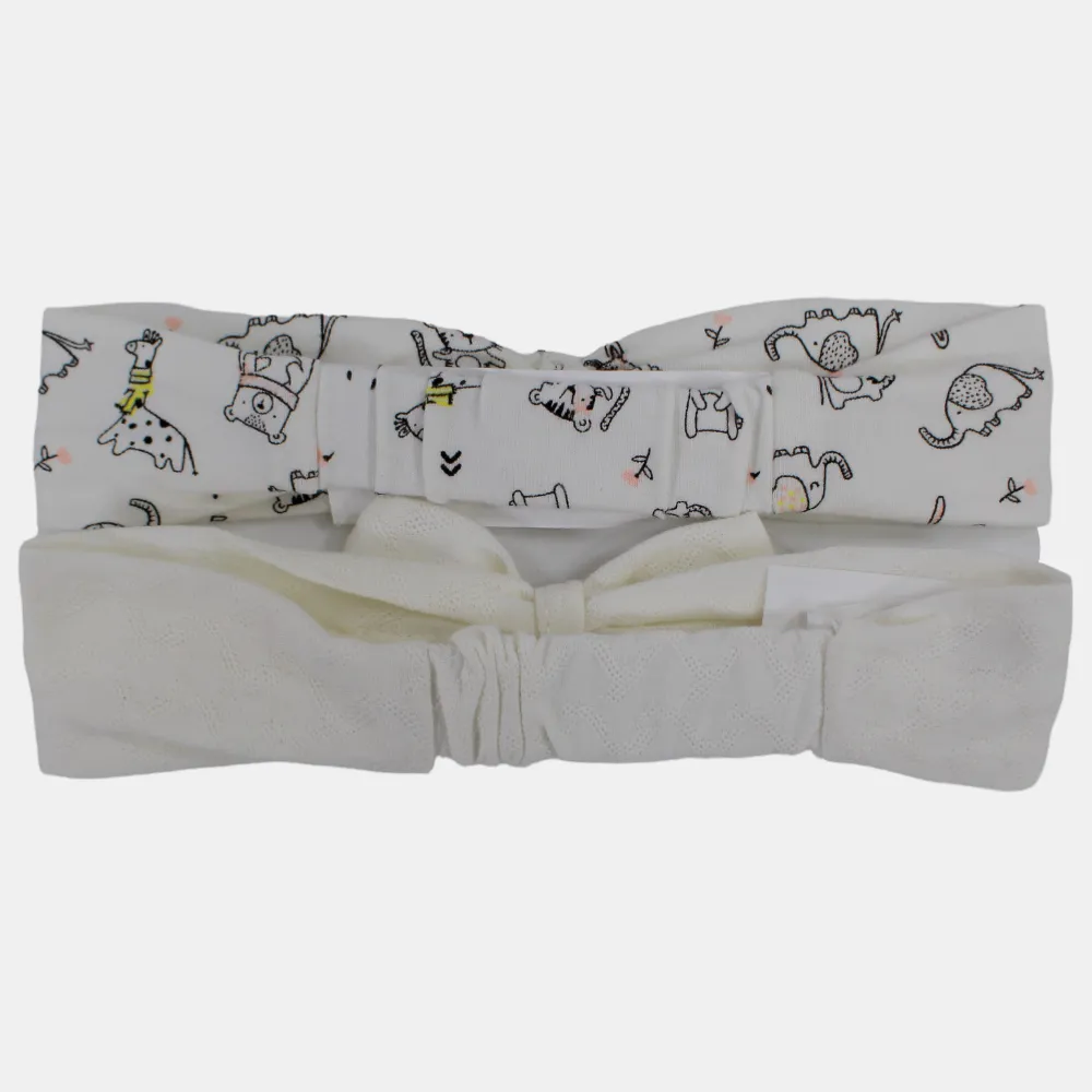 Baby Girls' Cotton Bandana – Set of 2 (Animal Theme)
