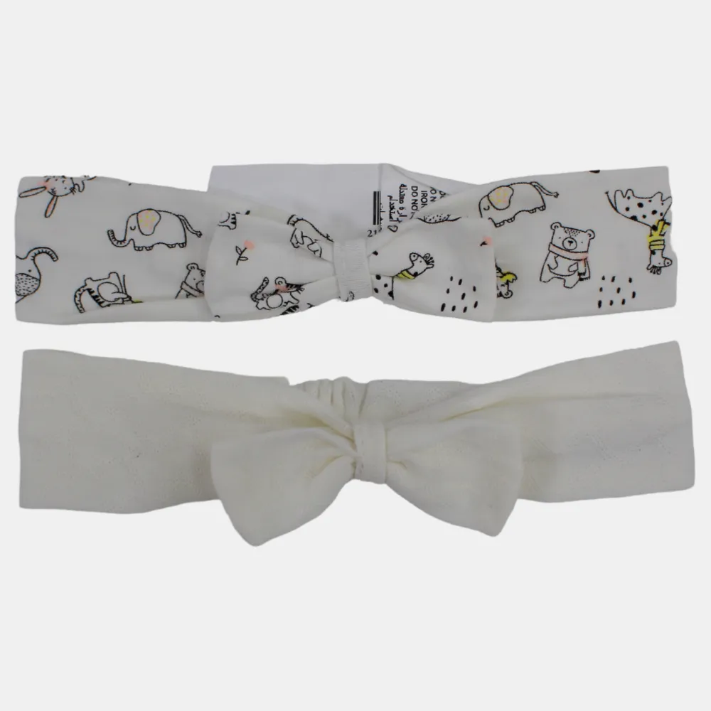 Baby Girls' Cotton Bandana – Set of 2 (Animal Theme)