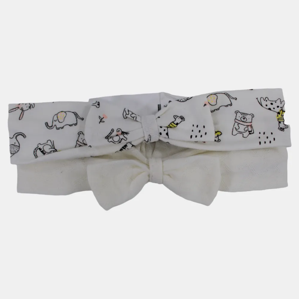 Baby Girls' Cotton Bandana – Set of 2 (Animal Theme)