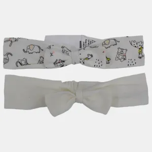Baby Girls' Cotton Bandana – Set of 2 (Animal Theme)