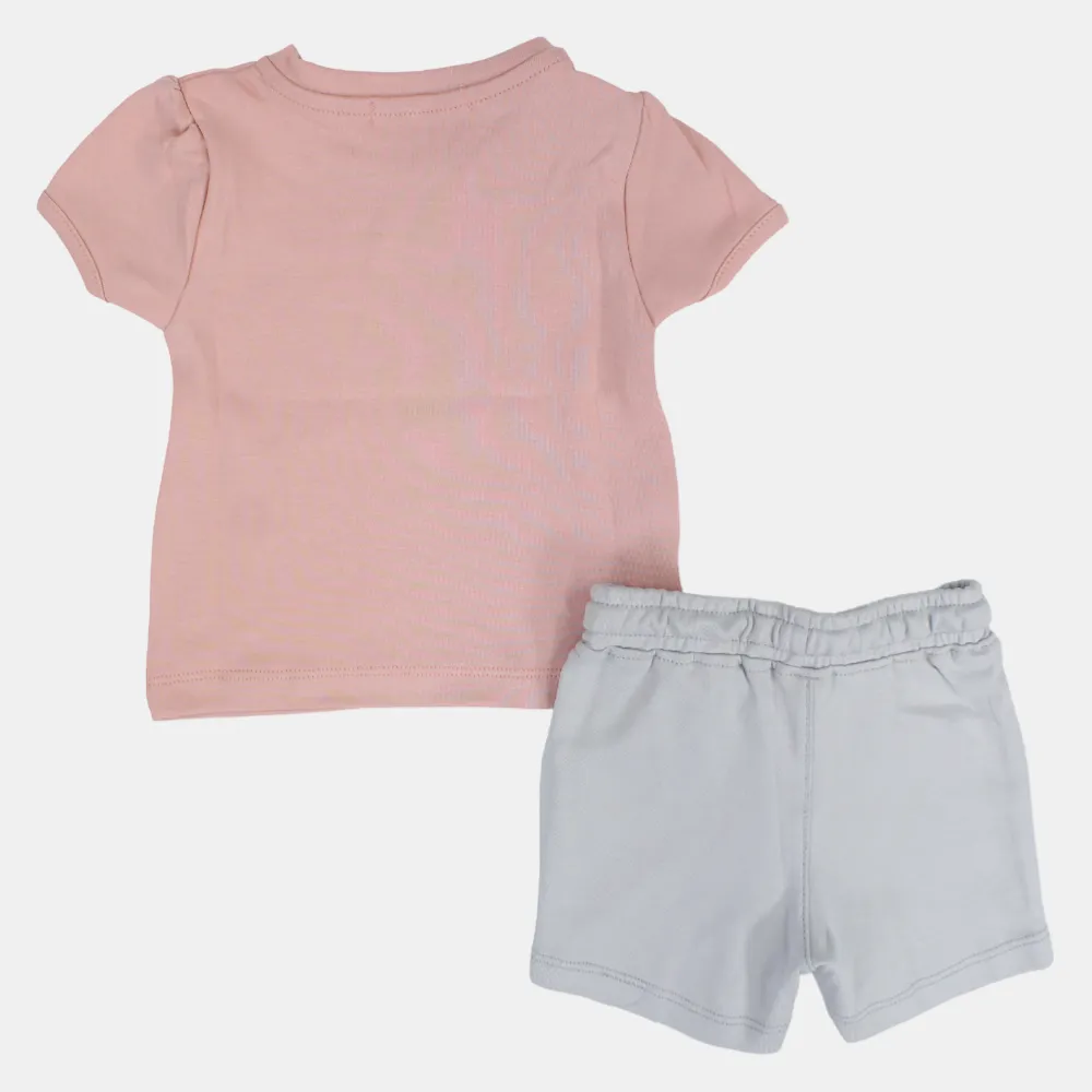 Baby Girls Cotton Pajama Set – Dusty Pink with a Bunny & "Magic is Real" Print