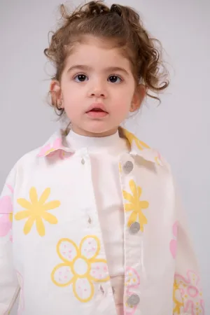 Baby Girls Gabardine Jacket – Offwhite