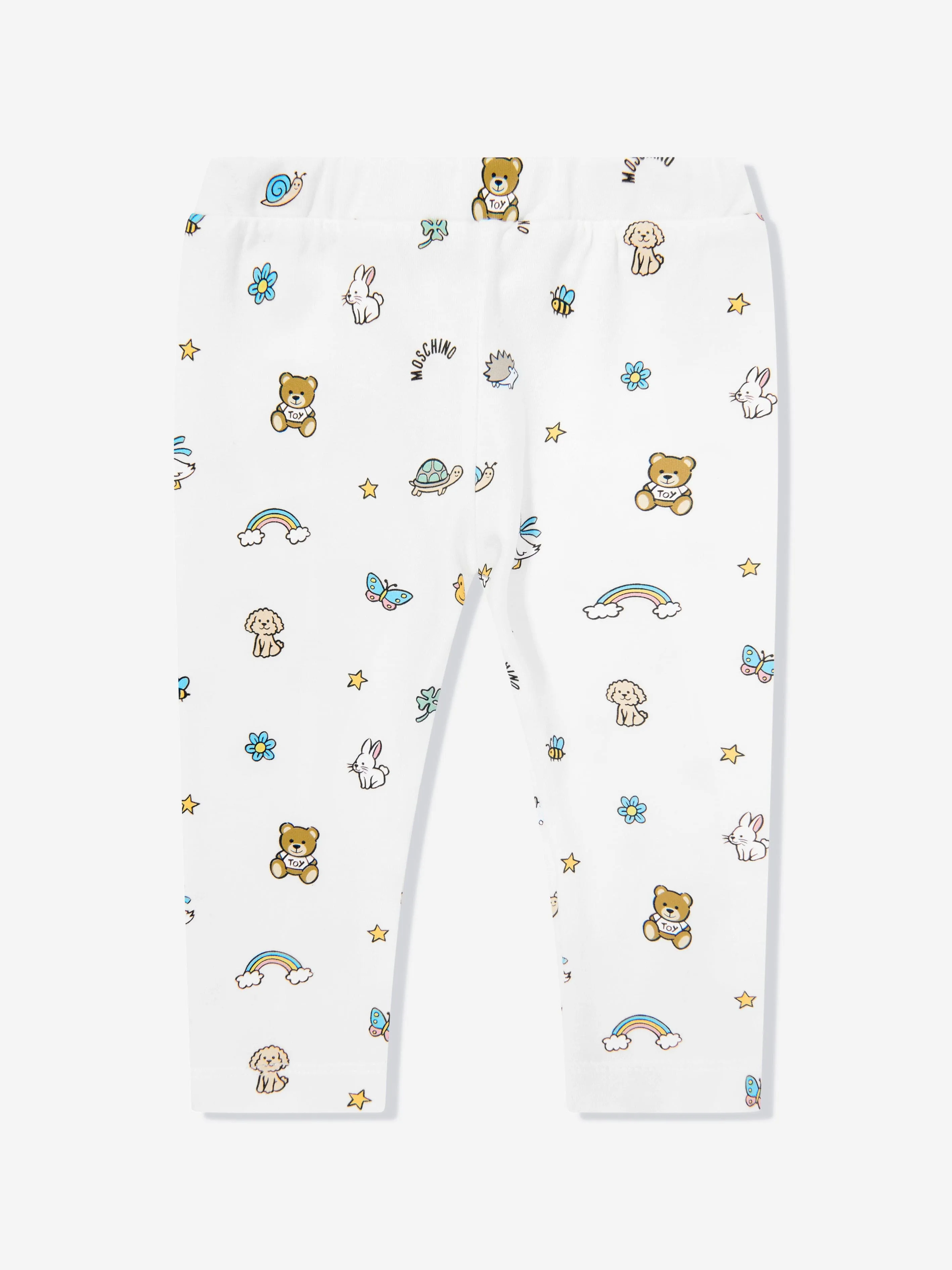Baby Girls Teddy Bear Leggings Set in Beige