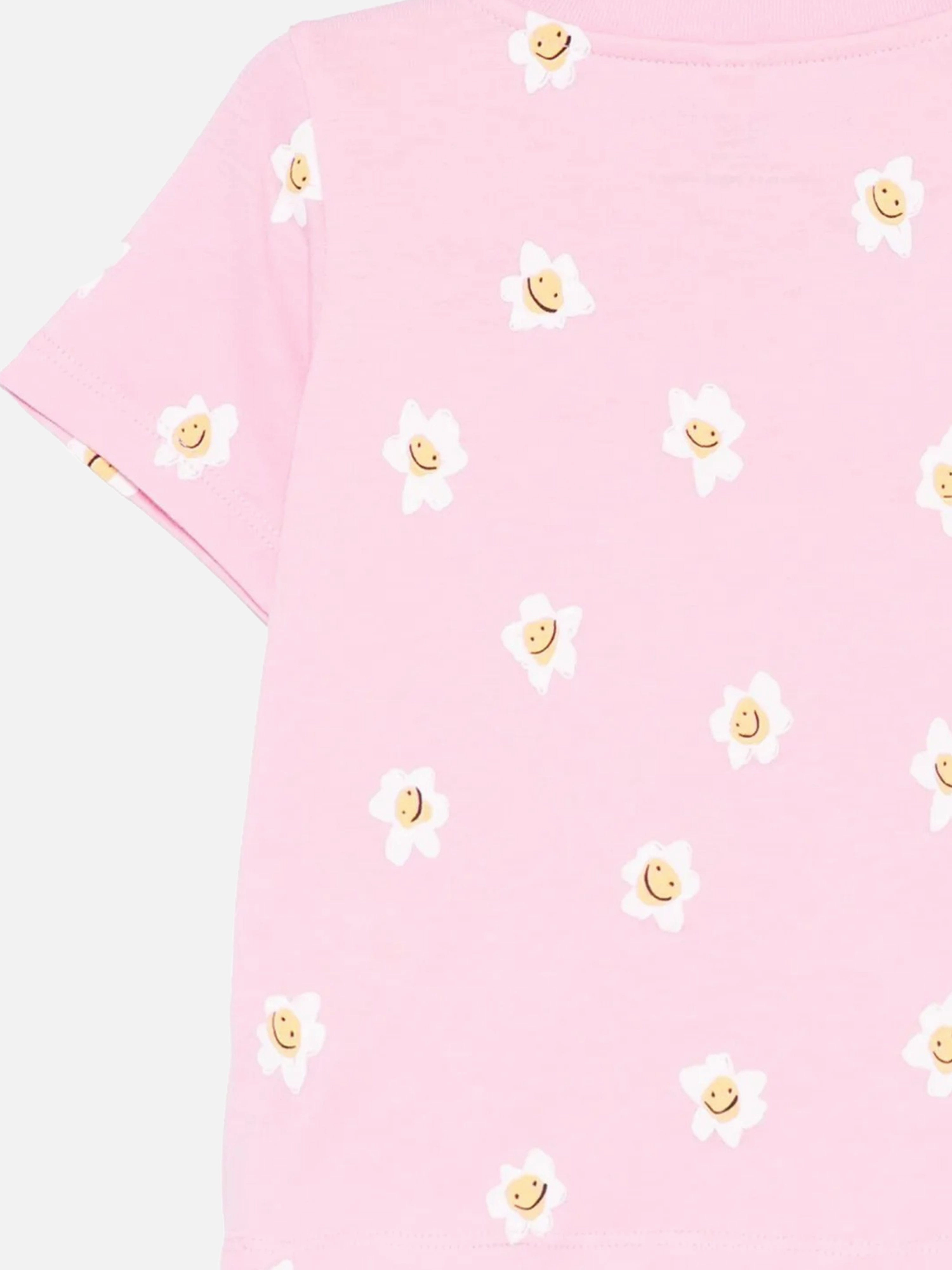 Baby Girls Daisy Print T-Shirt in Pink