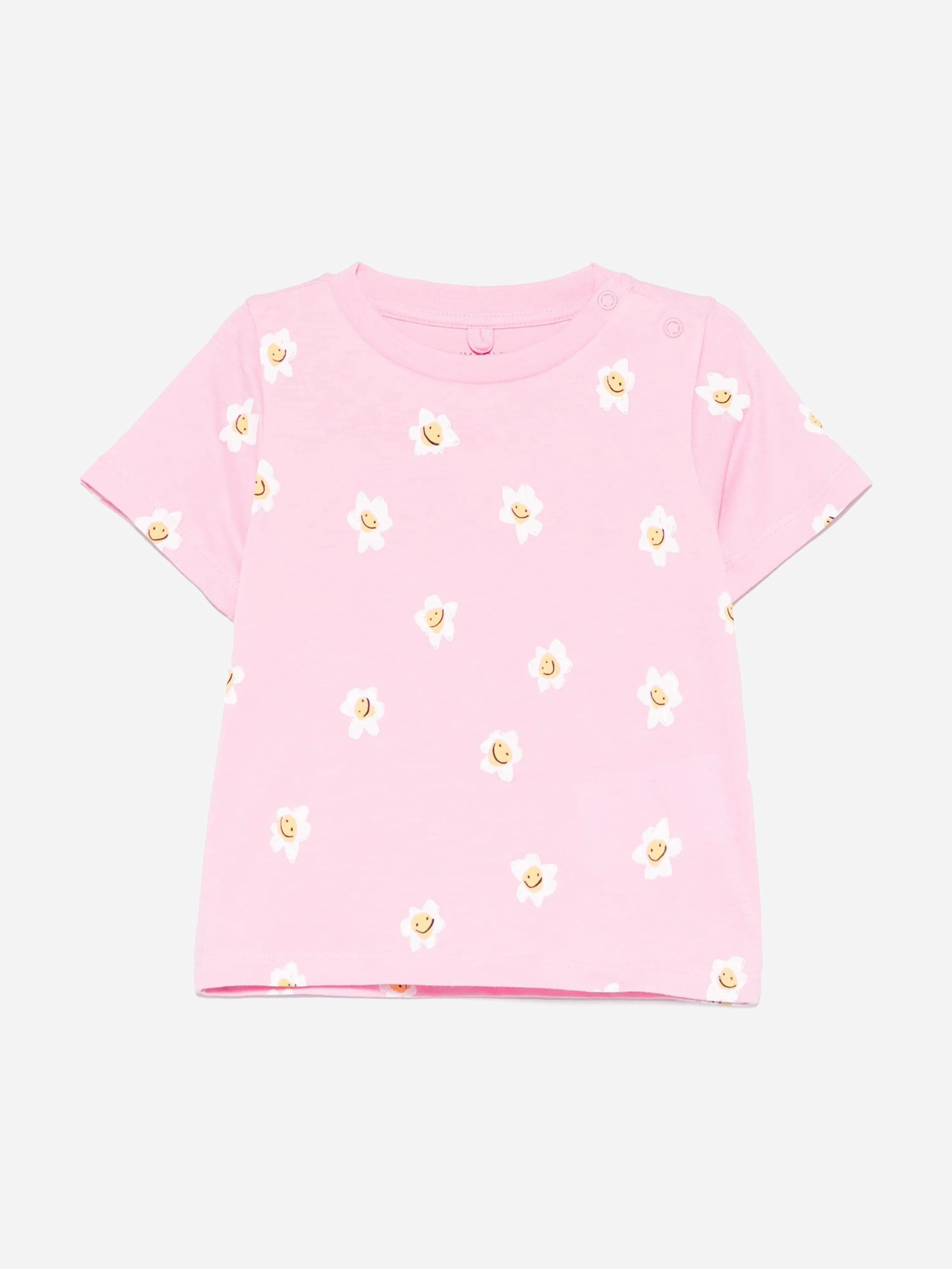 Baby Girls Daisy Print T-Shirt in Pink