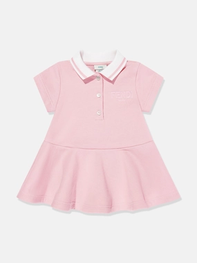 Baby Girls Logo Polo Dress in Pink