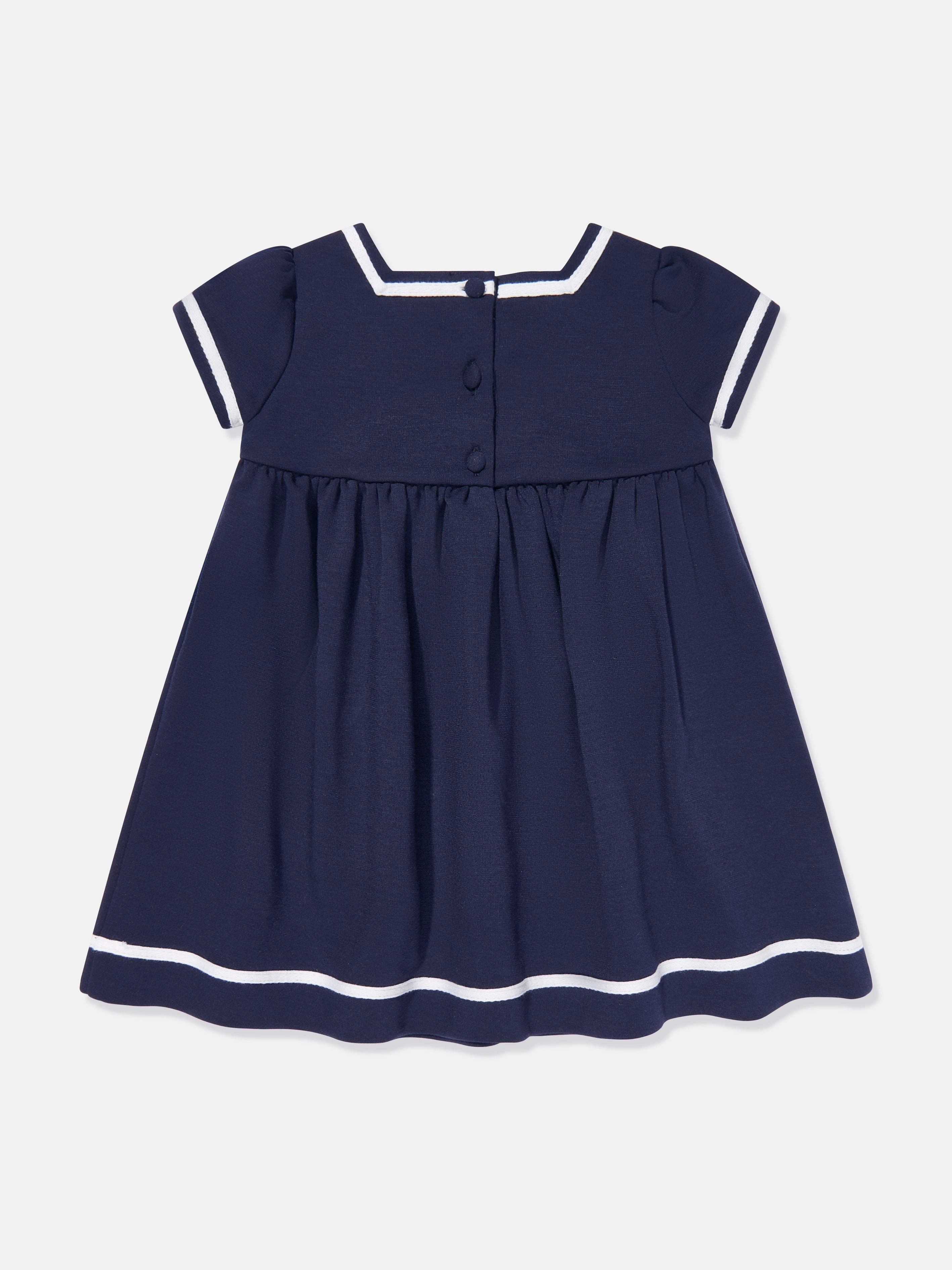 Baby Girls Nautical Dress in Navy