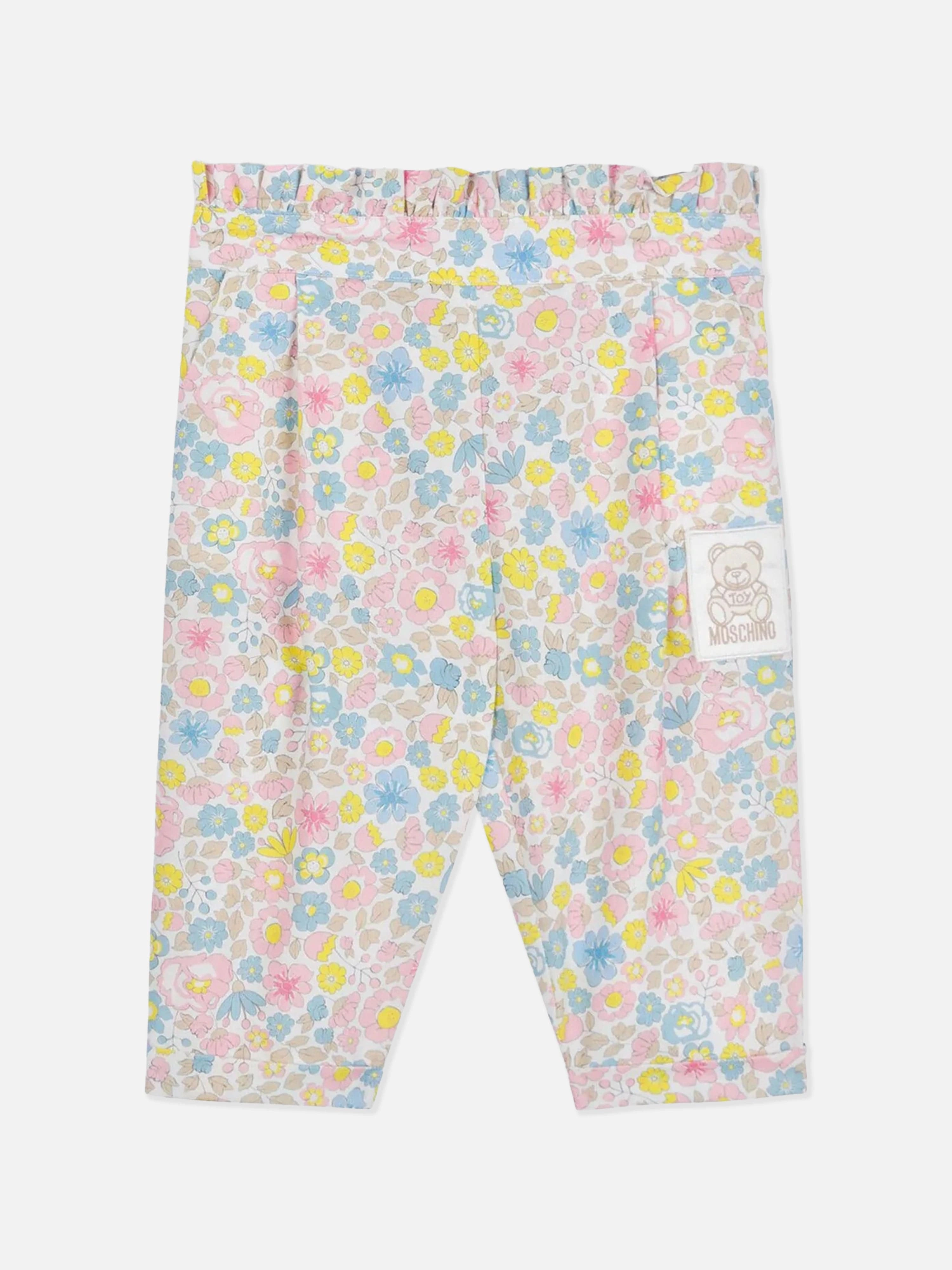 Baby Girls Teddy Bear Trouser Set in Ivory