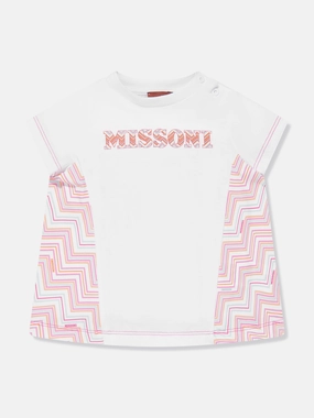 Baby Girls Zigzag Jersey Dress in Pink