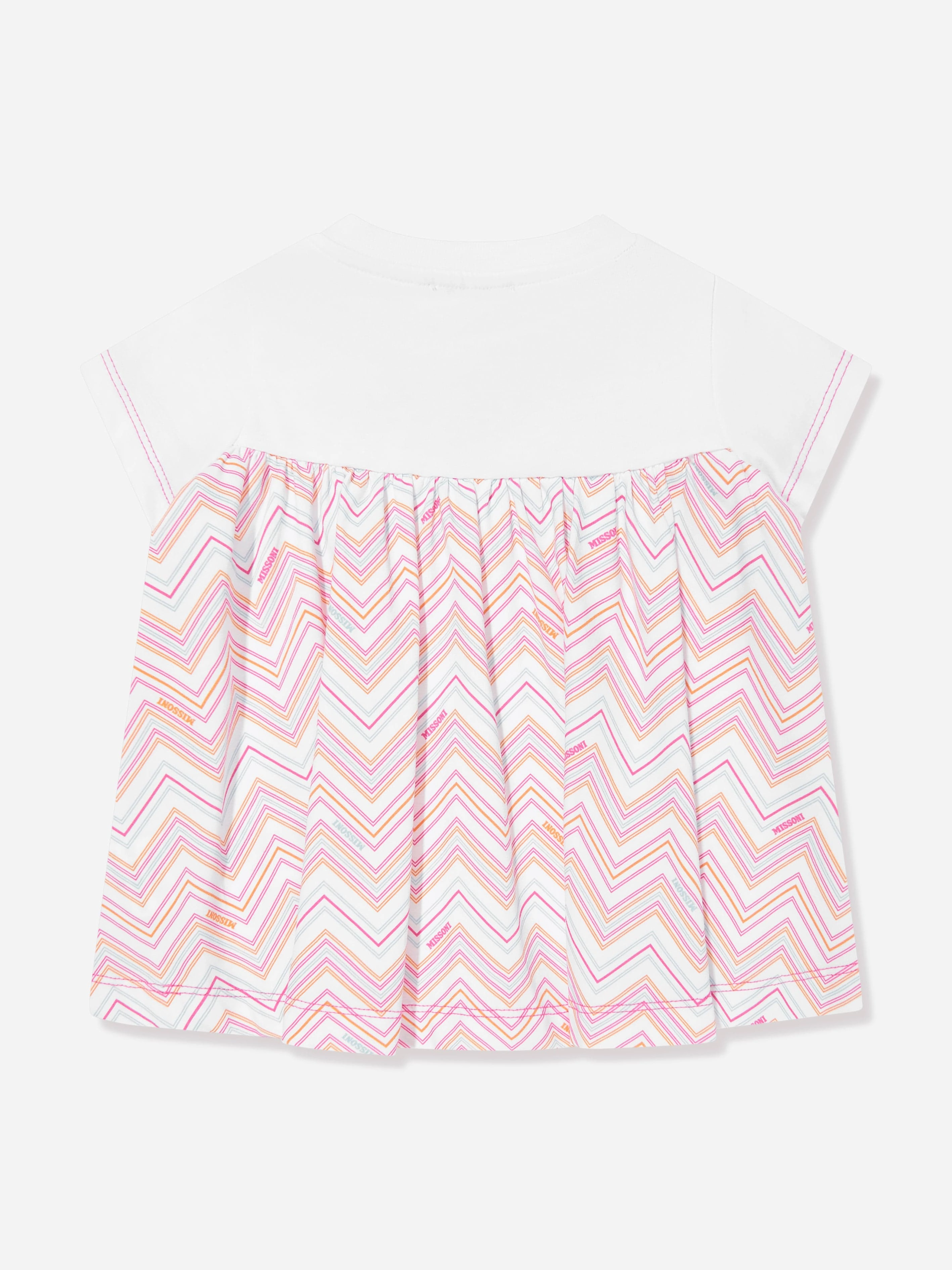 Baby Girls Zigzag Jersey Dress in Pink