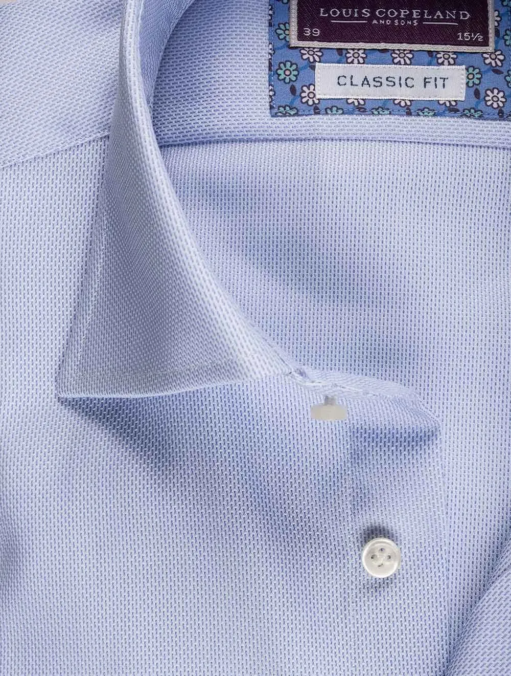Blue Micro Print Classic Fit Shirt Blue/tailo