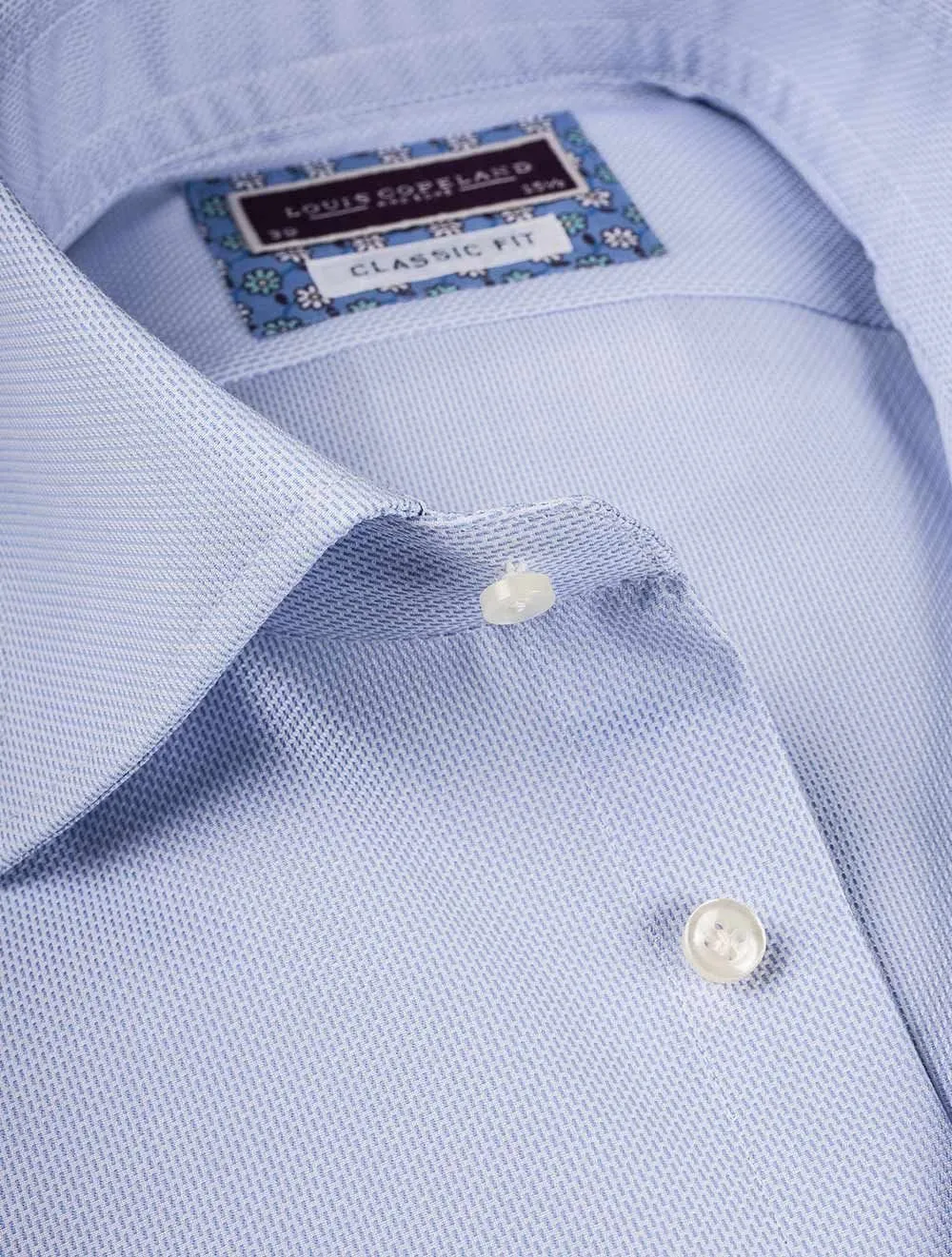 Blue Micro Print Classic Fit Shirt Blue/tailo