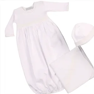 Boys White Quilted Cotton Gown Babykids_Bebe-Sweeny
