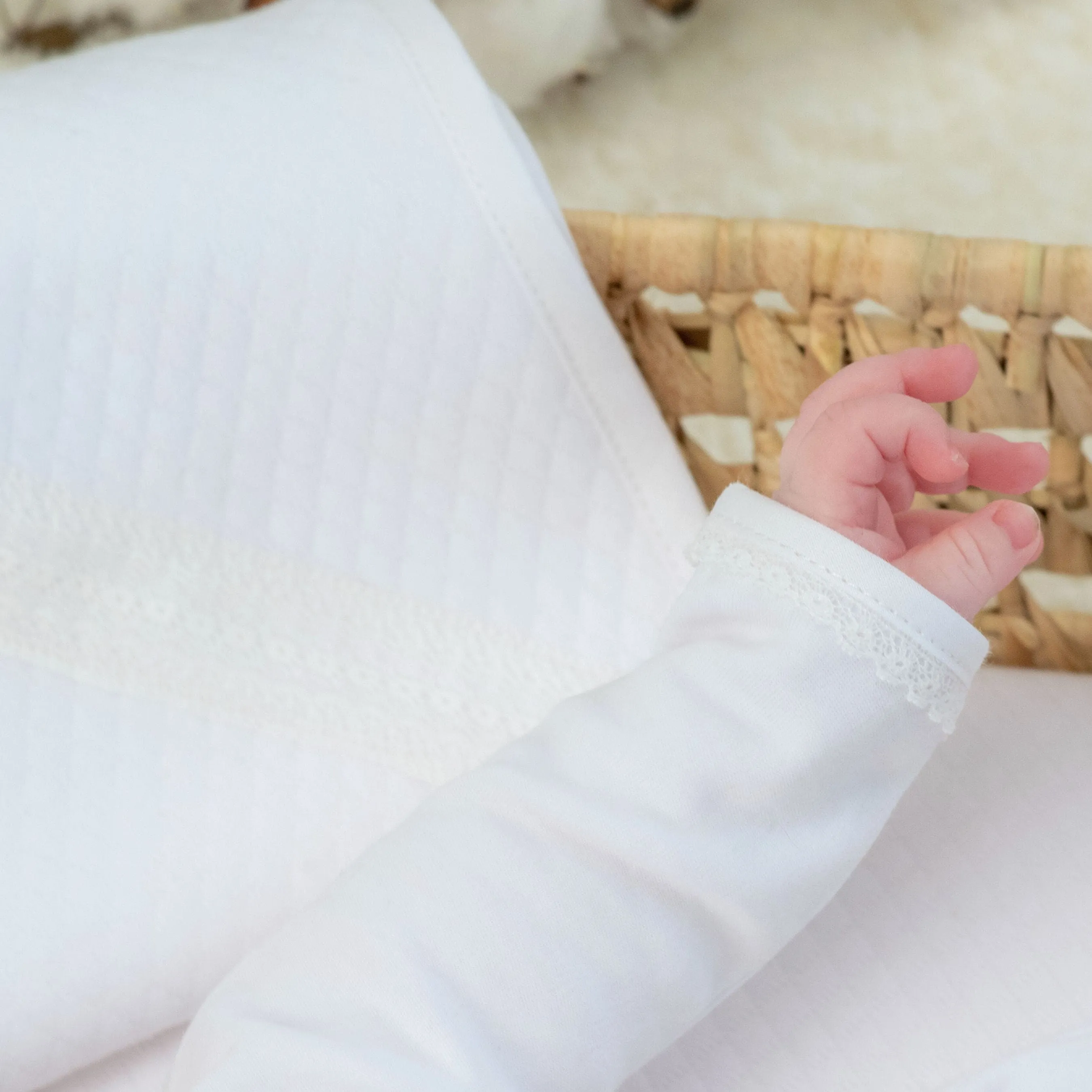 Boys White Quilted Cotton Gown Babykids_Bebe-Sweeny