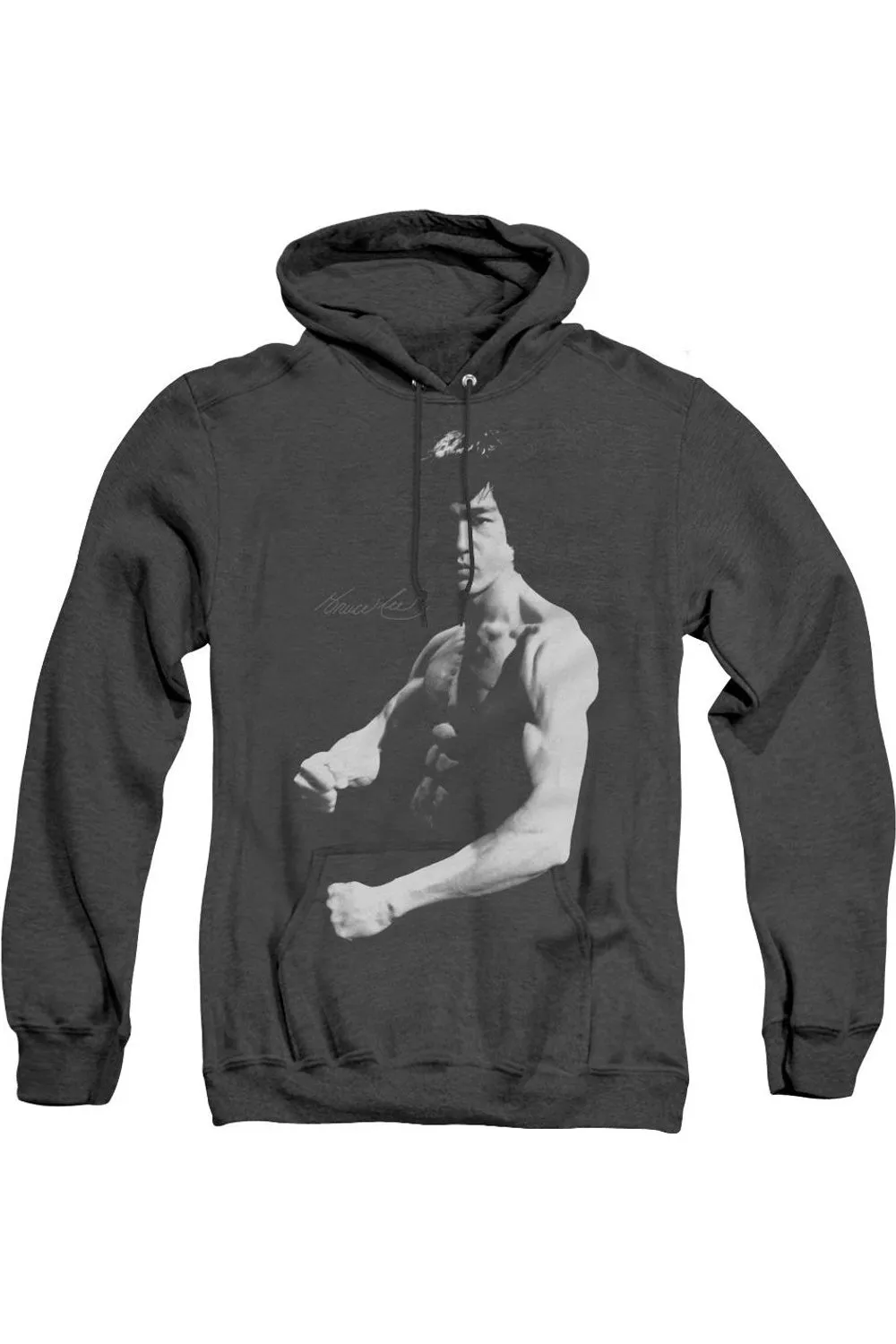 Bruce Lee Stance Adult Heather Hoodie