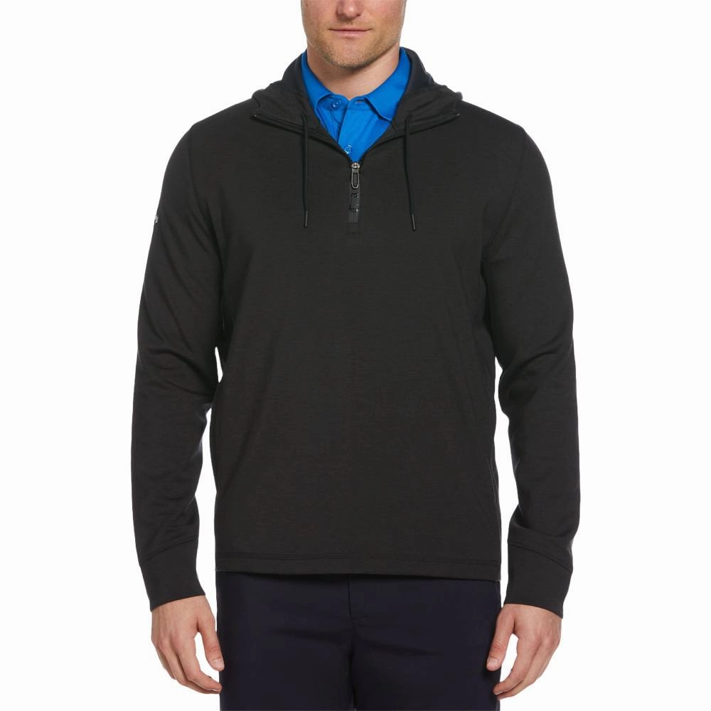 Callaway Premium Aquapel 1/4 Zip Hoodie Golf Jacket Black Heather - SS25 Men