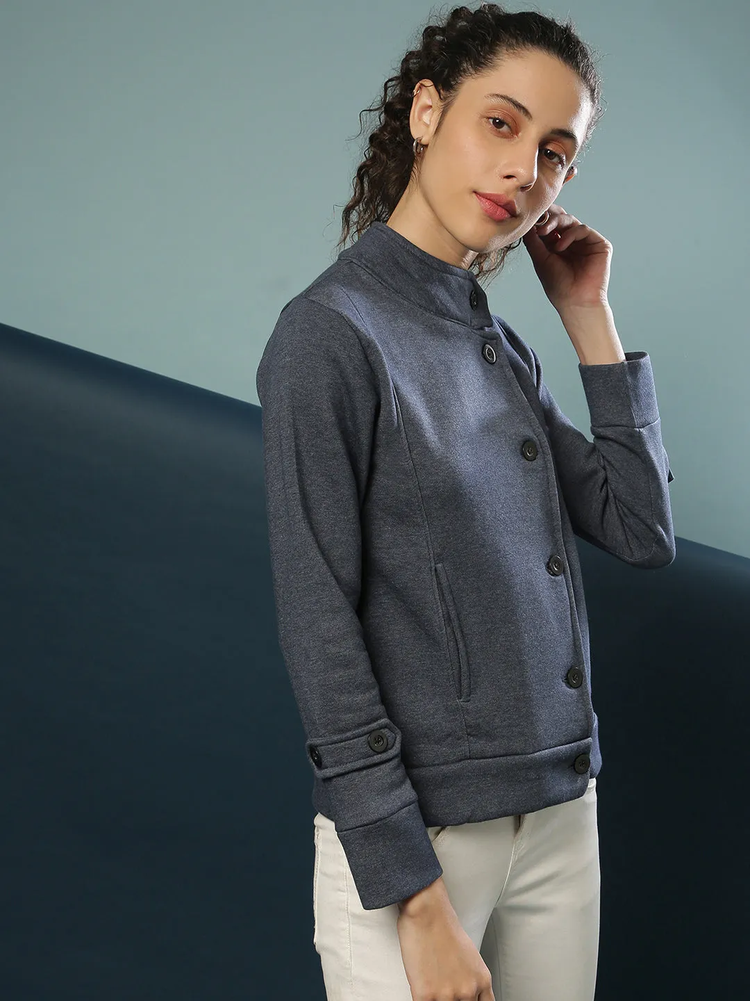Campus Sutra Women Solid Stylish Casual Jacket