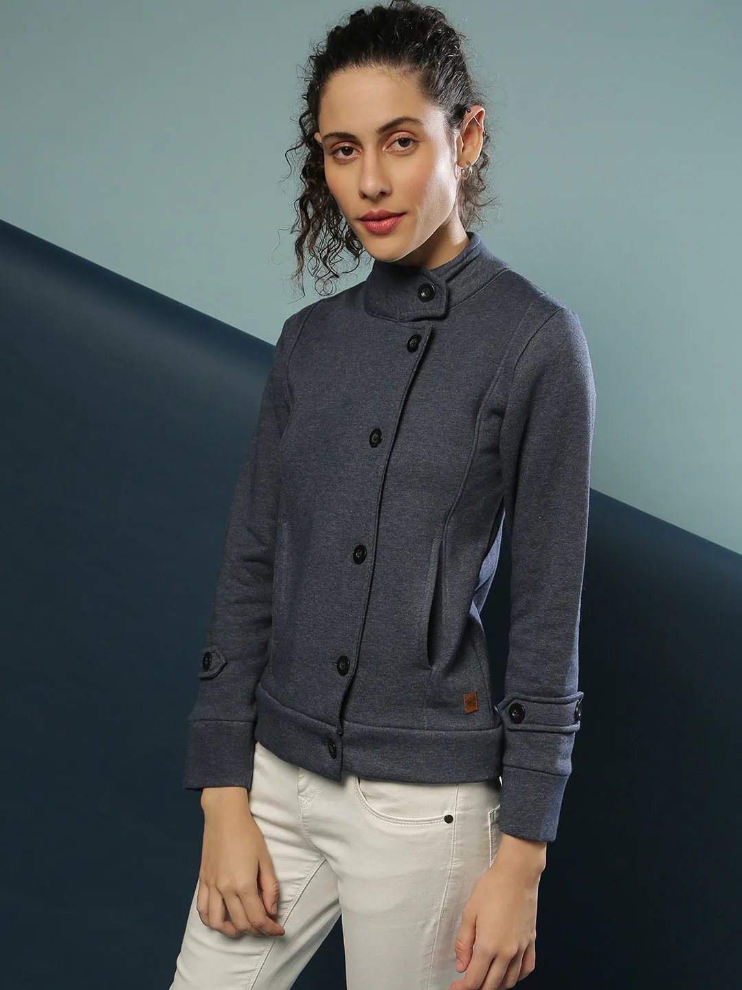 Campus Sutra Women Solid Stylish Casual Jacket