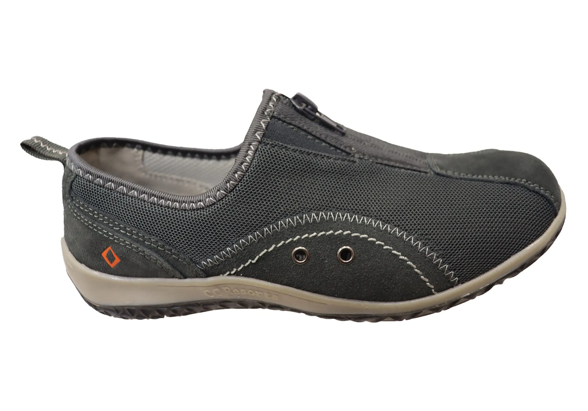 CC Resorts Sorrell Womens Comfortable Casual Flats With Zip Entry CC Resorts Shoes