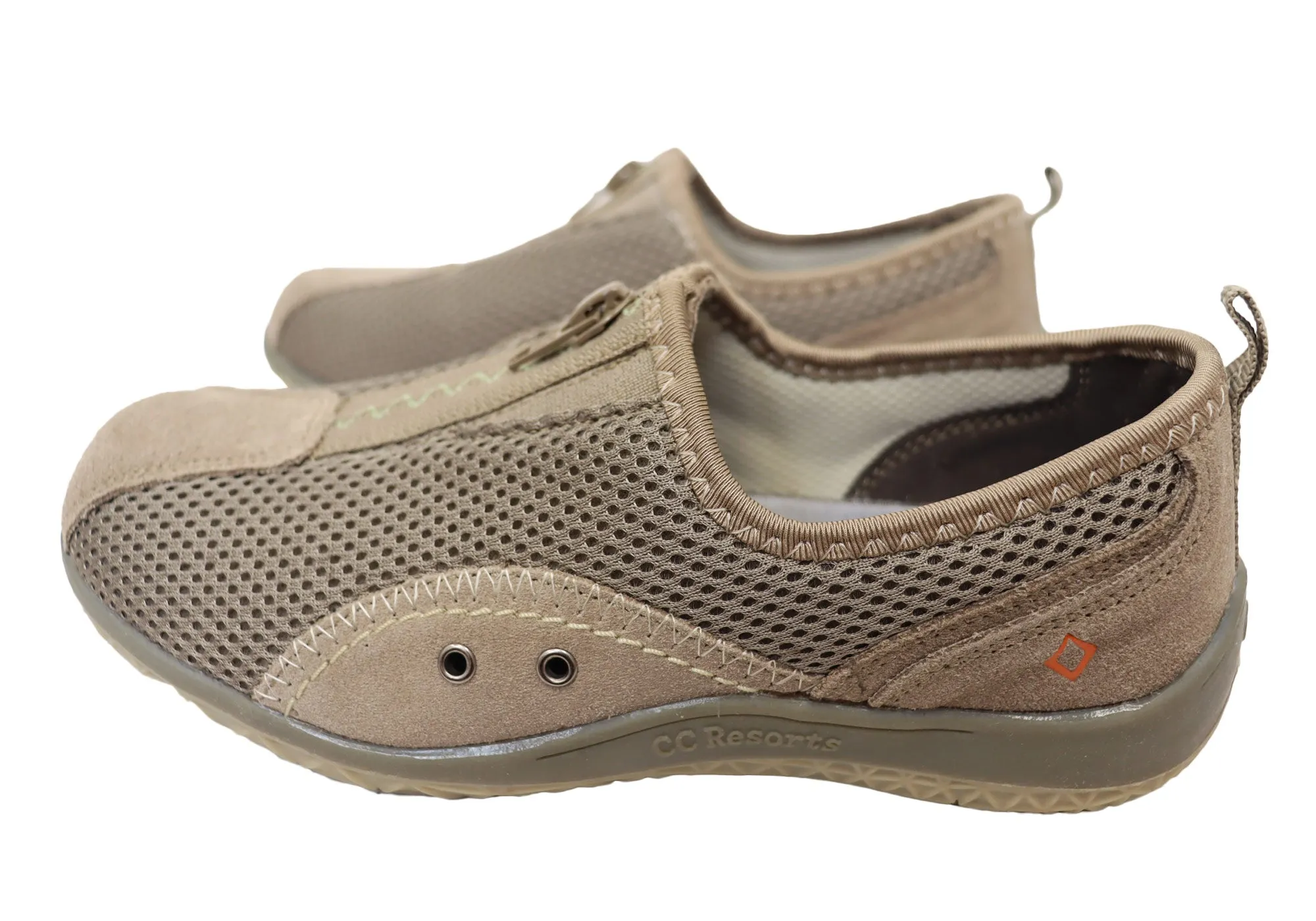CC Resorts Sorrell Womens Comfortable Casual Flats With Zip Entry CC Resorts Shoes