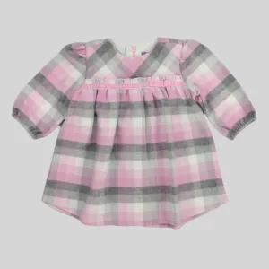 Checkered Long-Sleeved Dress
