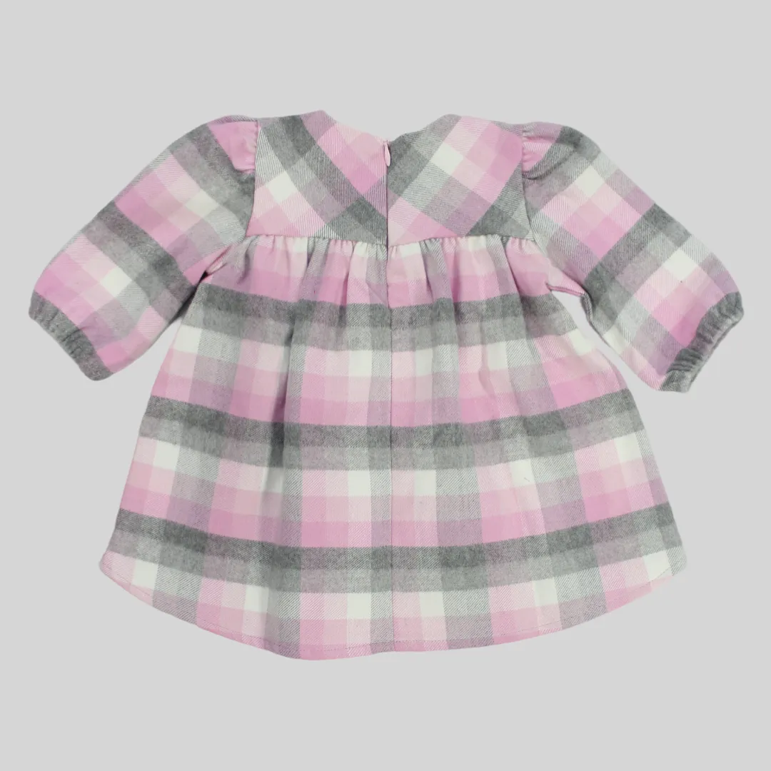 Checkered Long-Sleeved Dress