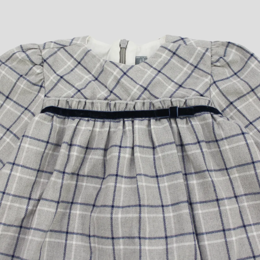 Checkered Long-Sleeved Dress