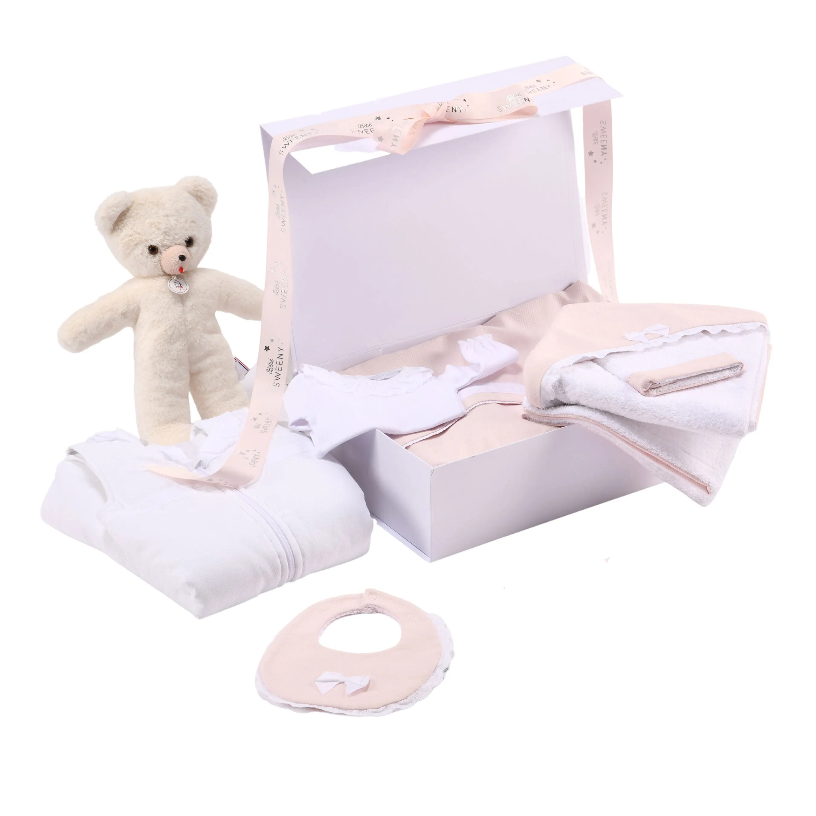 Chely | Girls Rose Blush Hooded Towel & Washcloth (2) Babykids_Bebe-Sweeny
