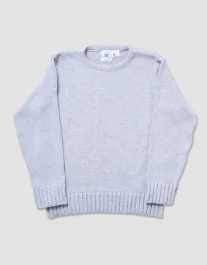 CHUNKY COTTON CREW NECK SWEATER - GREY MARL
