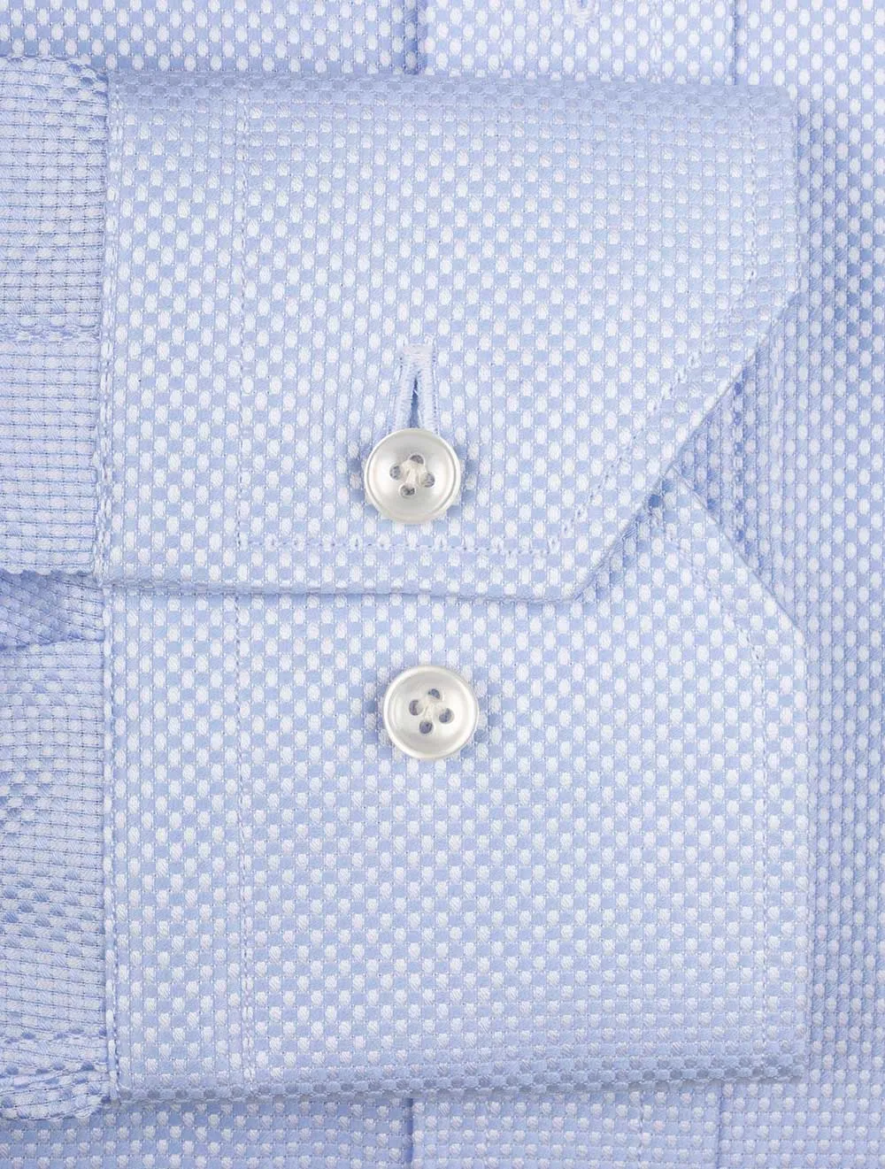Classic Fit Pinpoint Single Cuff Shirt Blue