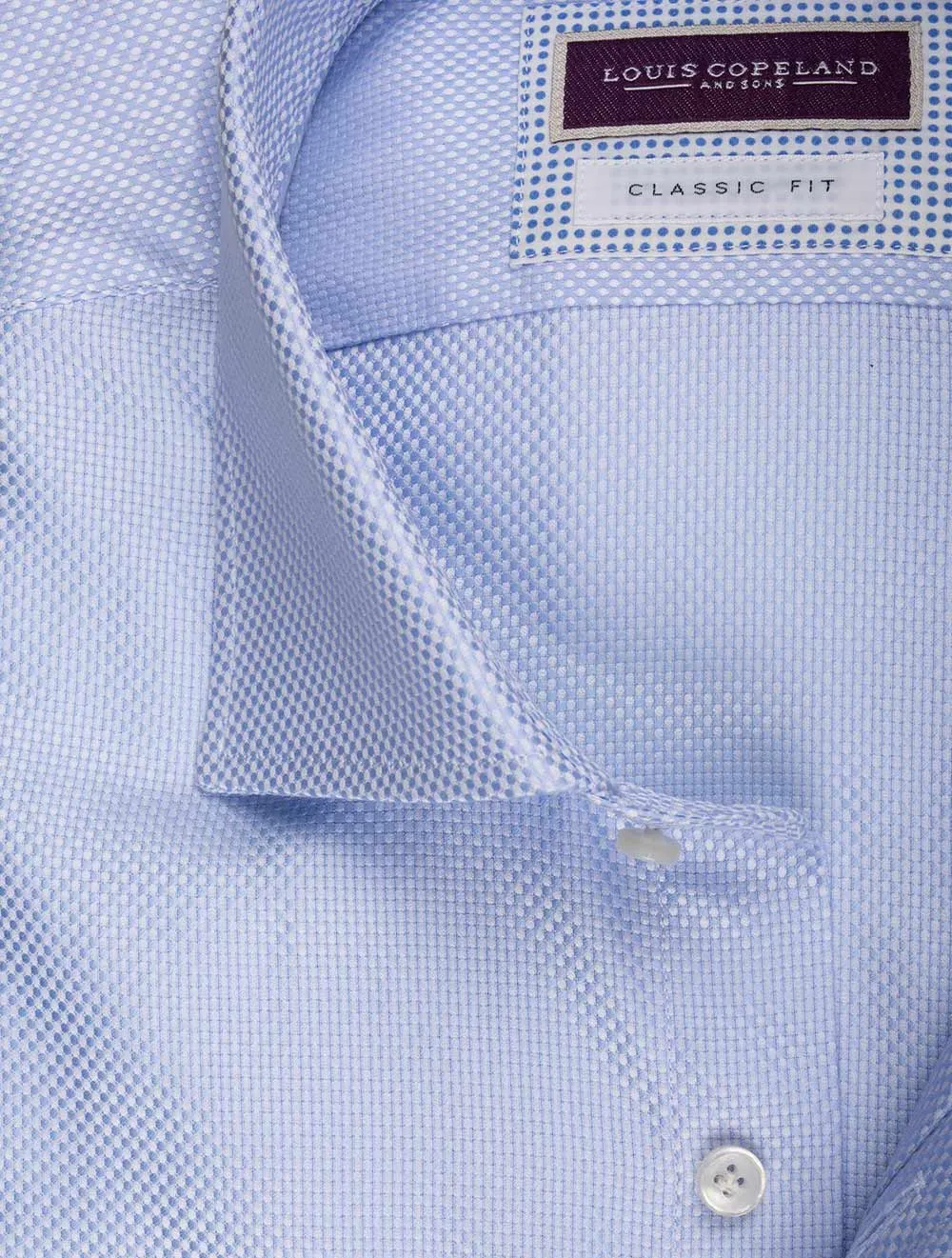 Classic Fit Pinpoint Single Cuff Shirt Blue