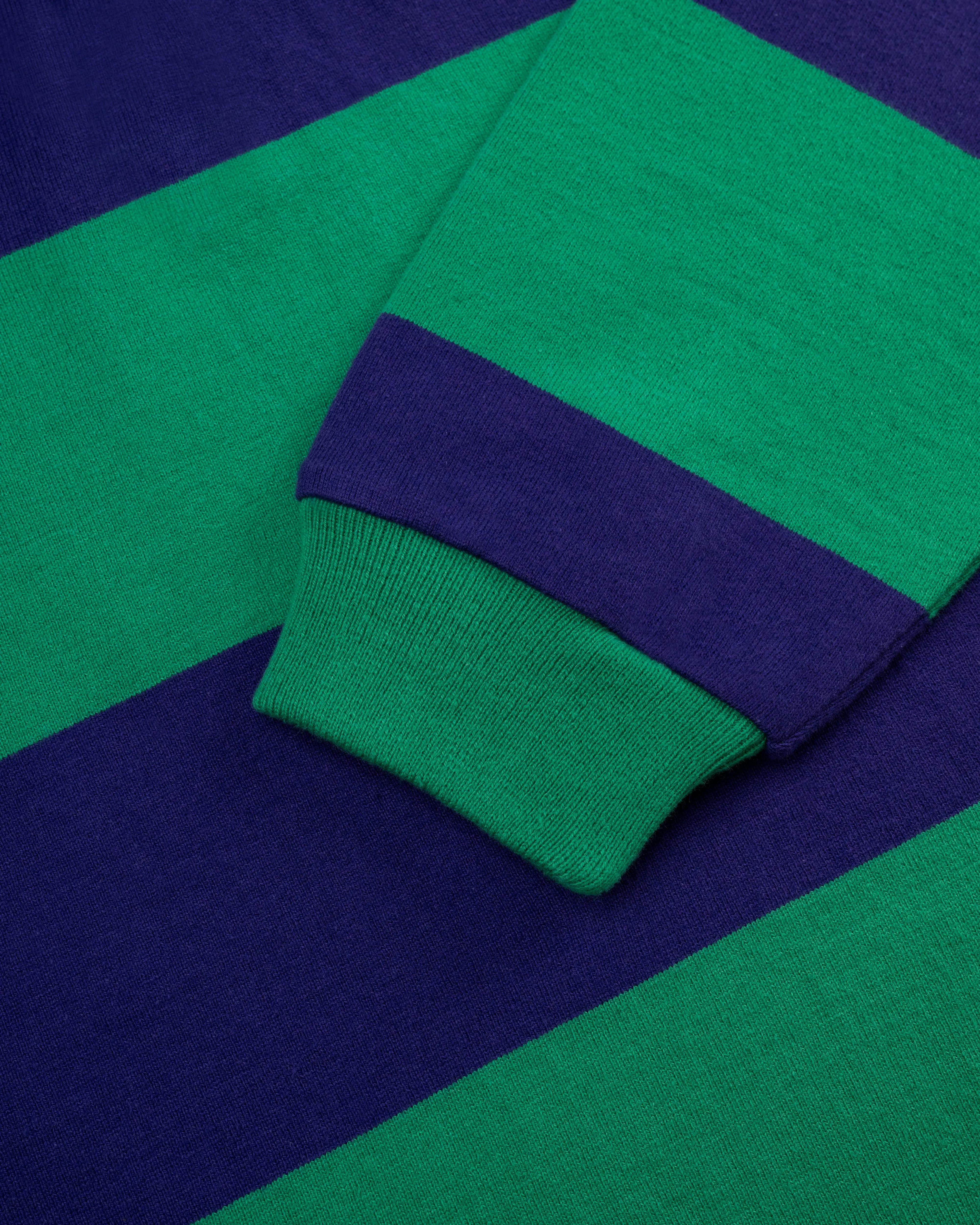 CLASSIC STRIPE RUGBY SHIRT - KELLY/PURPLE