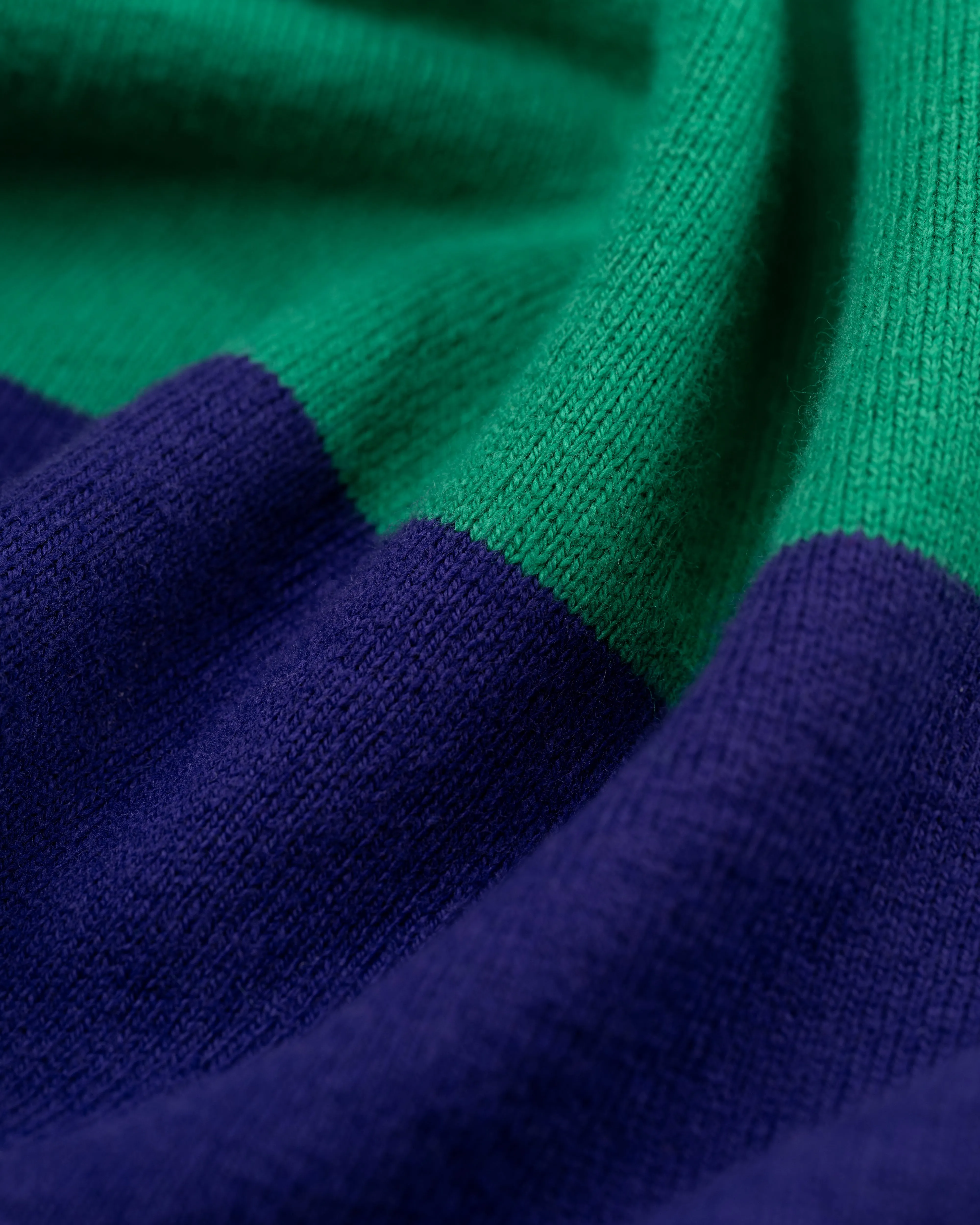 CLASSIC STRIPE RUGBY SHIRT - KELLY/PURPLE