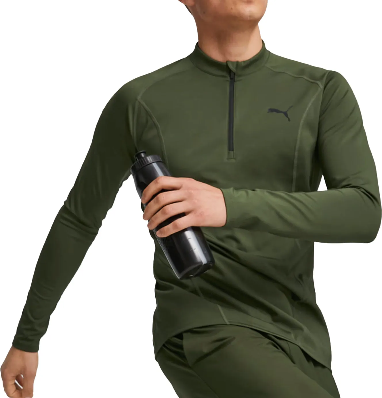 Clothing Puma  Men Puma Train Half Zip Long Sleeve Mens Training Top - Green