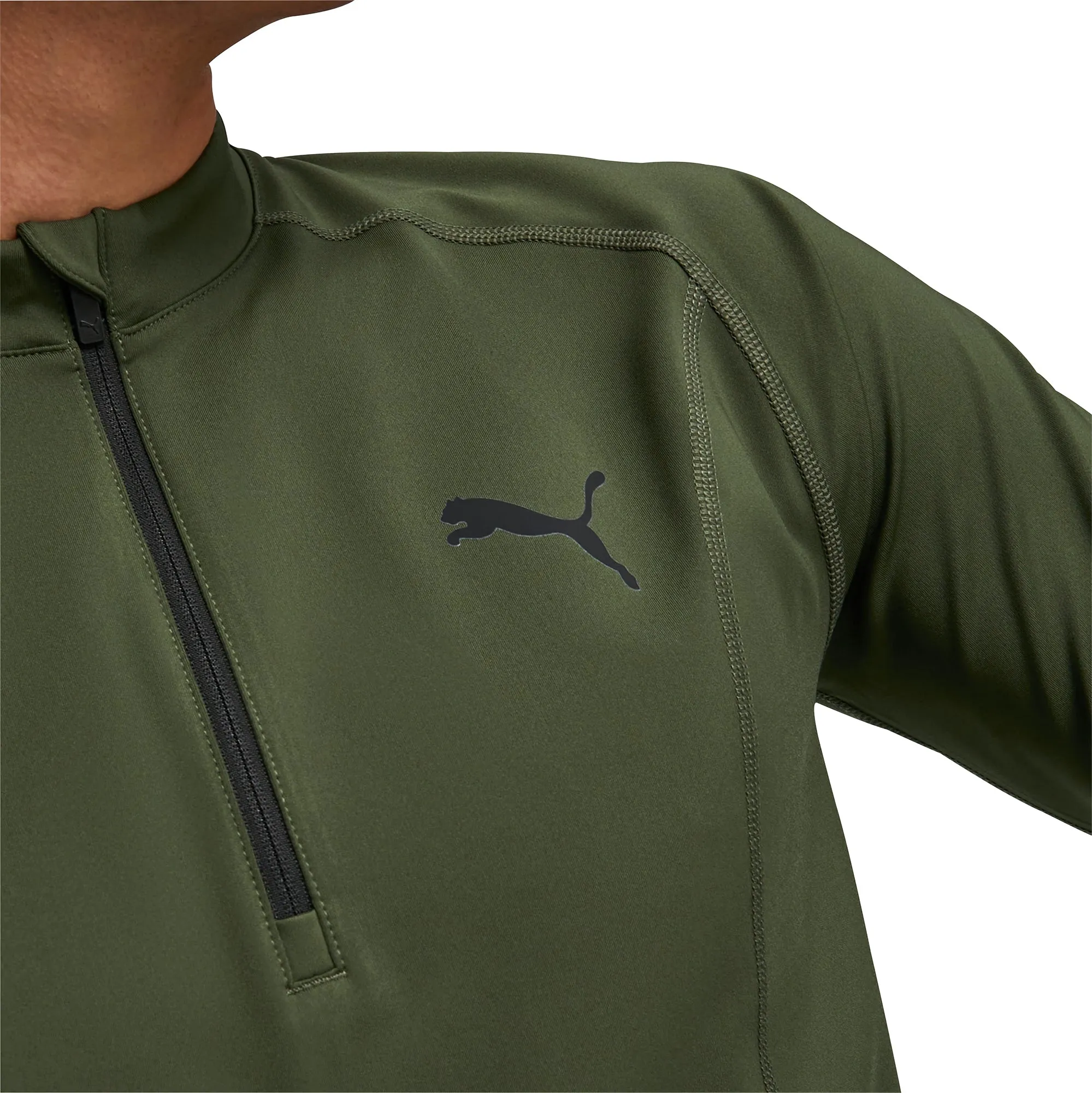 Clothing Puma  Men Puma Train Half Zip Long Sleeve Mens Training Top - Green