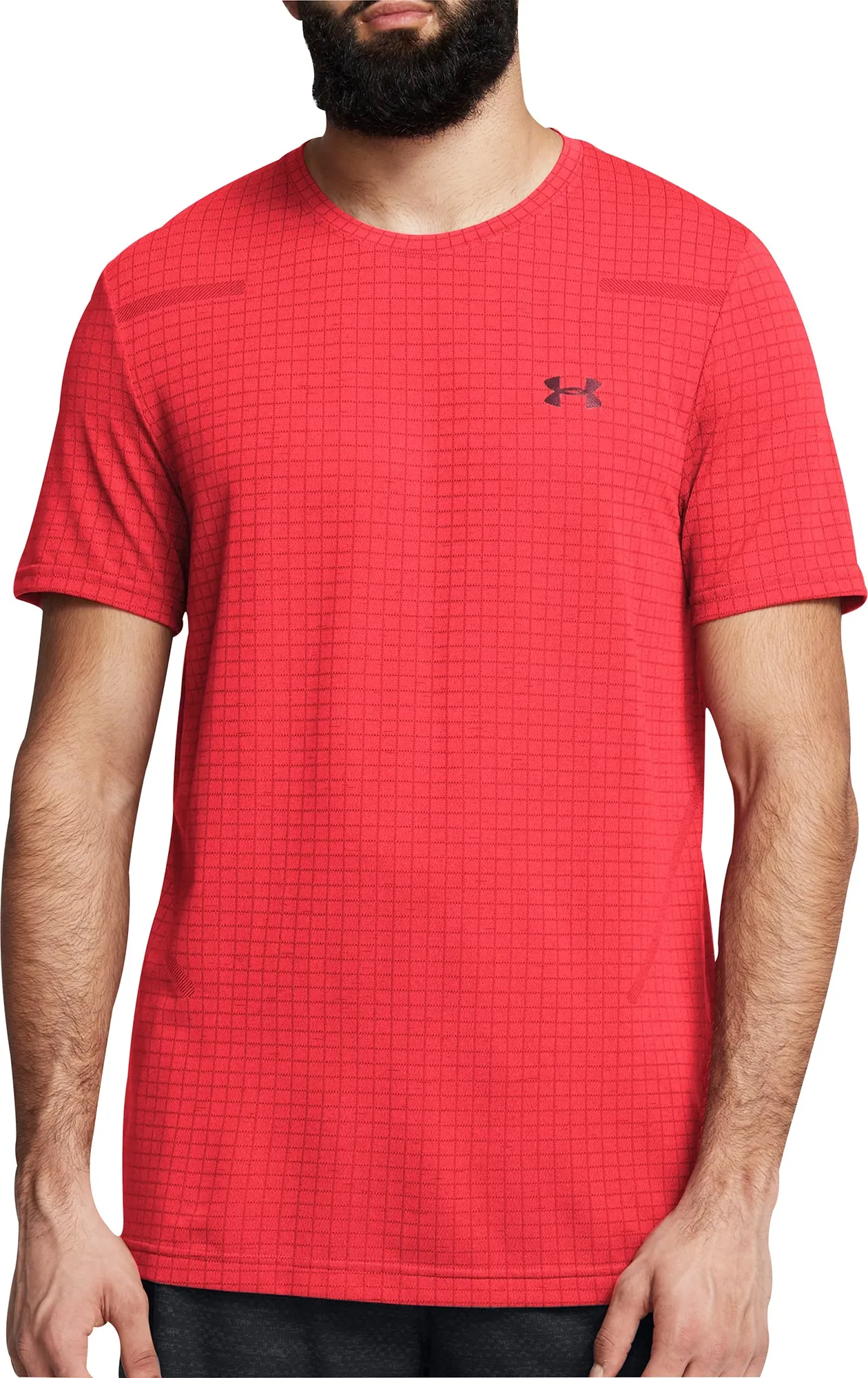 Clothing Under Armour  Men Under Armour Seamless Grid Short Sleeve Mens Training Top - Red