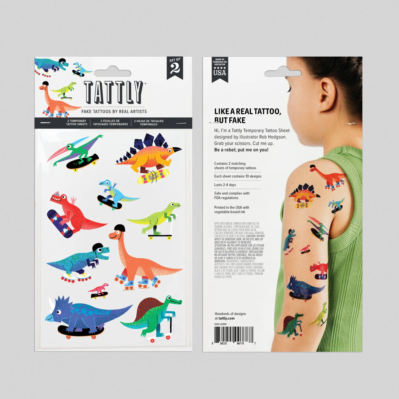 Dino Derby Sheet Tattoos - Set of 2 by Tattly