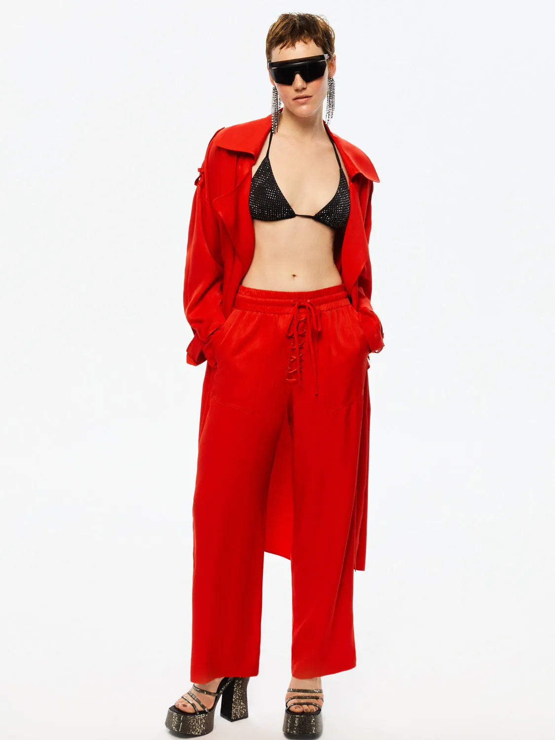 Double-Breasted Belted Trench Coat