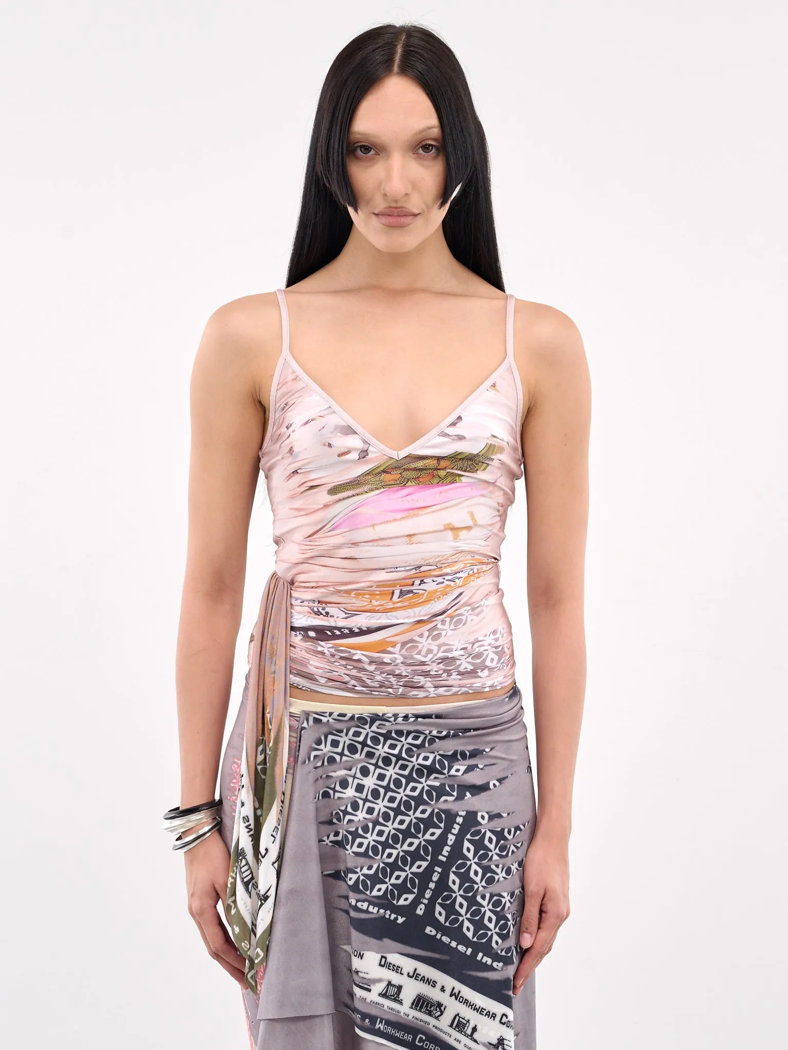 Draped Graphic Tank Top (A19134-0TKBL-PINK-WHITE)
